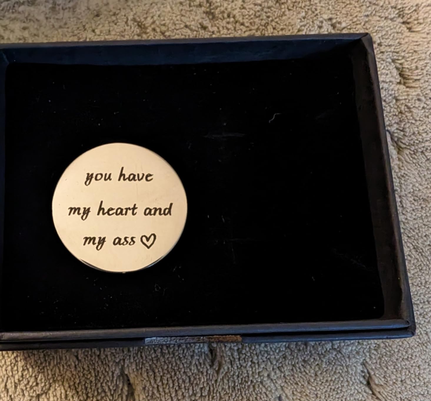 Pocket Hug Token Keychain for Men, Funny Boyfriend Present from Girlfriend | Long-distance Couple Gifts for Husband/Him From Wife, Christmas, Birthday, Valentine customer photo 1