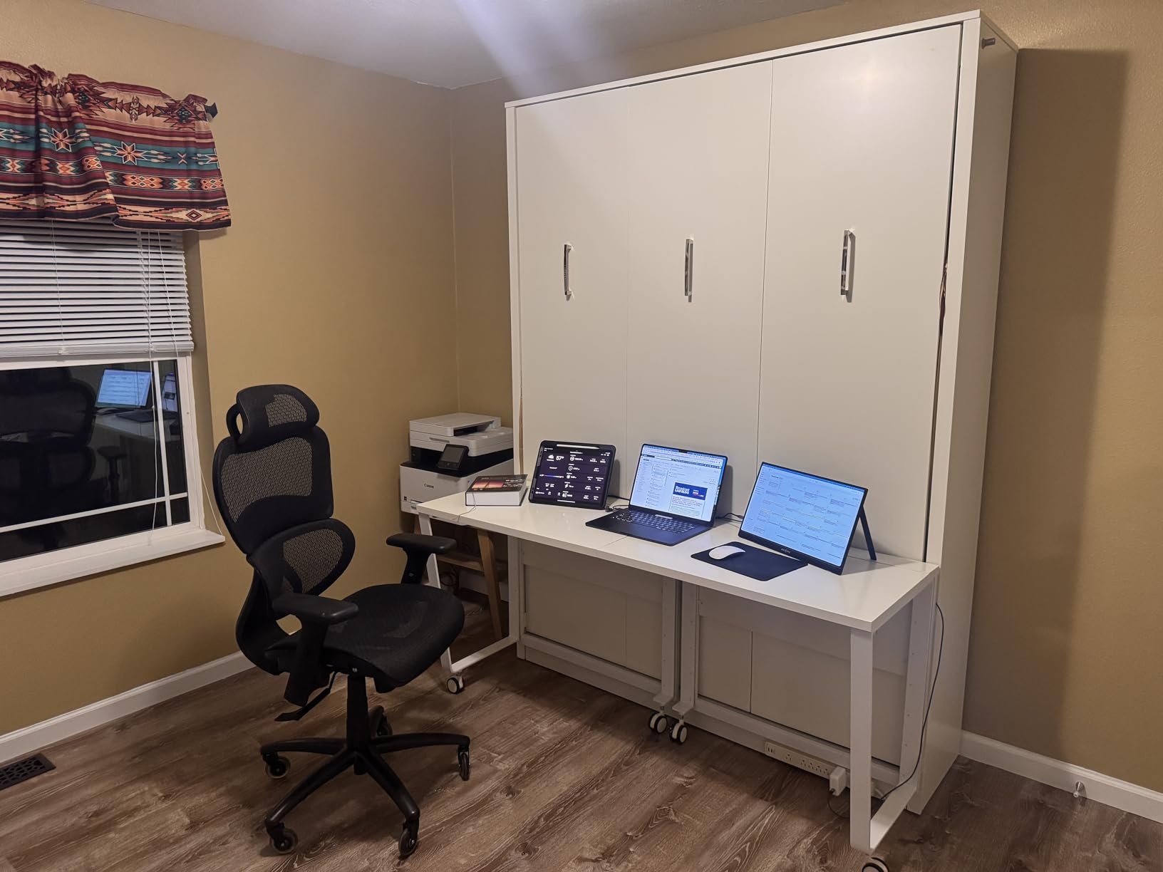 Xtraroom Alexa Queen Murphy Bed with Desk | 64.5-inch Pull Down Wall Bed with Desk Combo Perfect for Home Office Guest Bed | Space Saving Furniture | Murphy Bed Queen Size customer photo 2