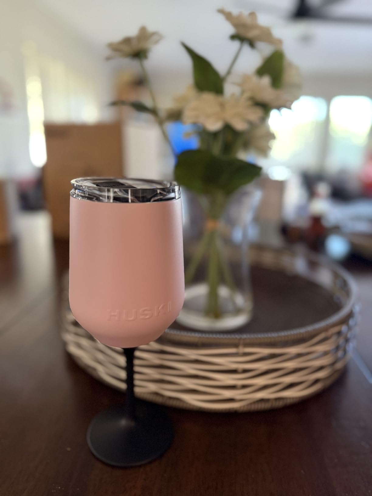 Huski Wine Tumbler 2.0 | NEW | Award-winning Design with Detachable Stem | Premium Stainless Steel Wine Glass with Lid | Triple Insulated Tumbler | 12oz Capacity | Great Gift (Powder Pink) customer photo 2