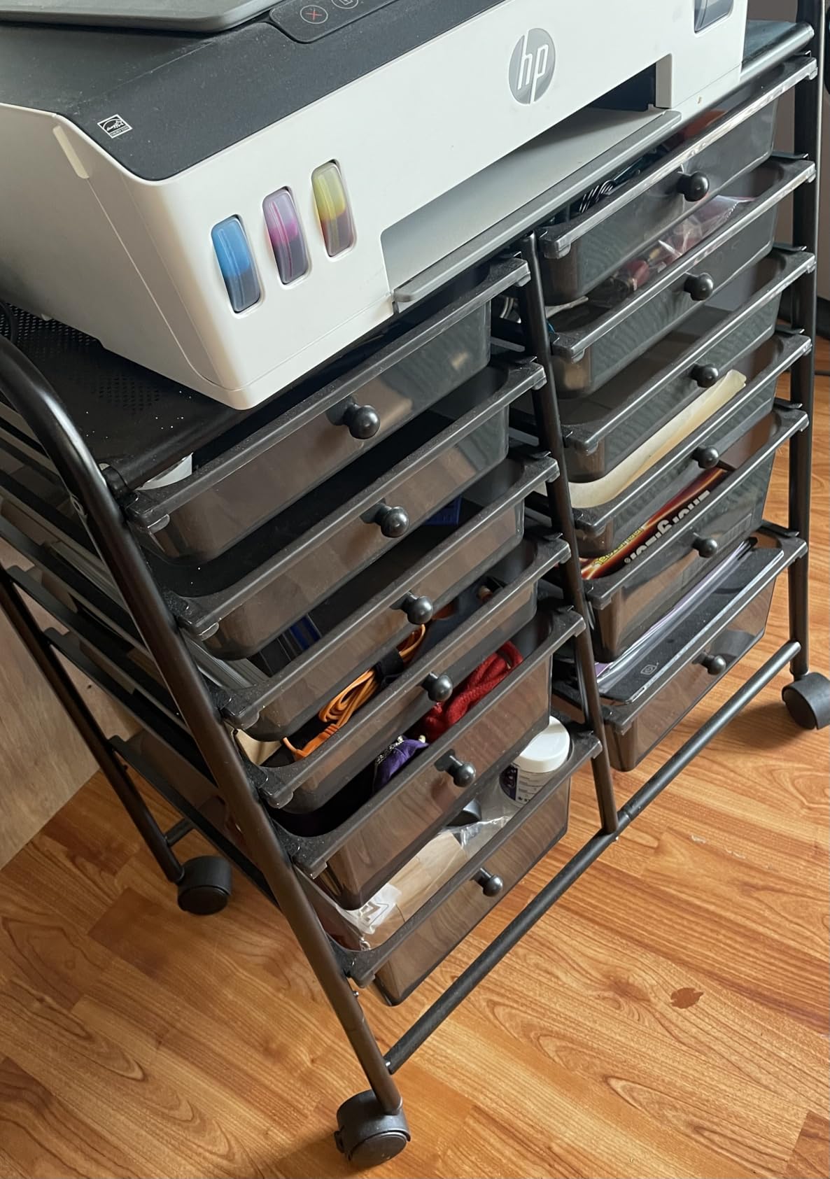 Simple Houseware 15 Drawers Rolling Utility Cart Art Craft Storage, Chrome customer photo 1