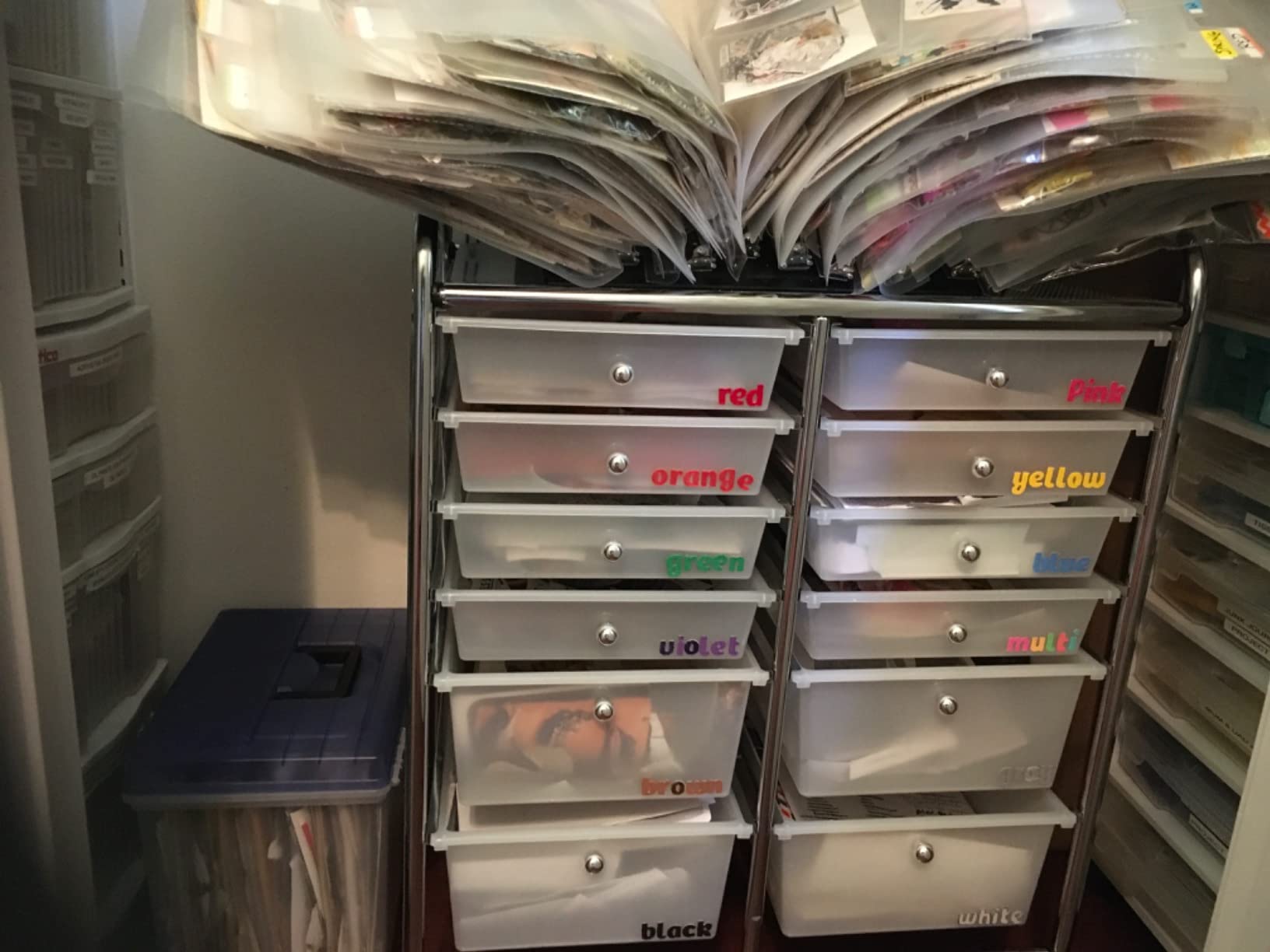 Simple Houseware 15 Drawers Rolling Utility Cart Art Craft Storage, Chrome customer photo 2