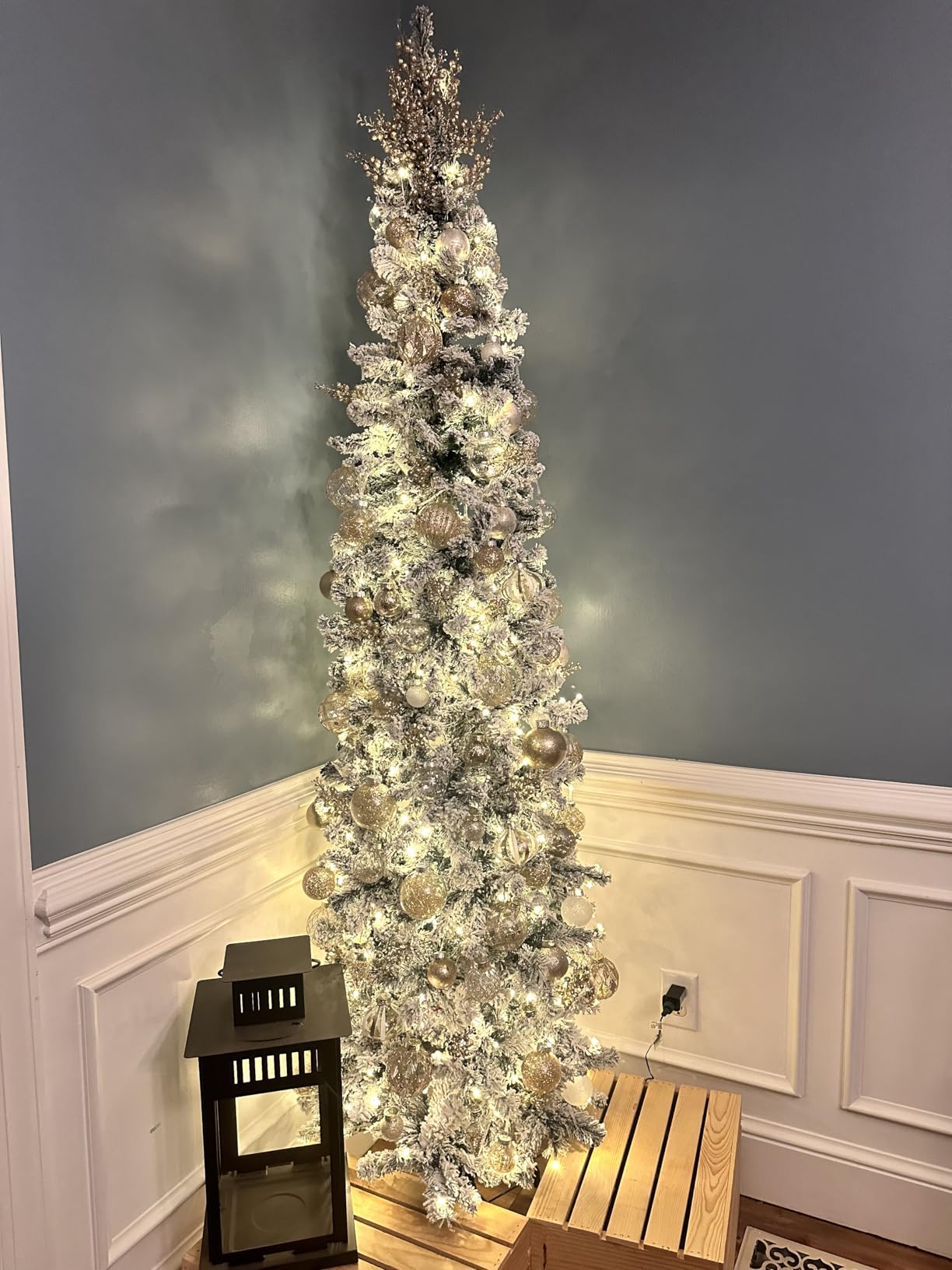 34PCS Champagne/White Christmas Ball Ornaments Set for Tree Decor | Clear Plastic Shatterproof Christmas Ornaments for Indoor Home Thanksgiving Party Decorations customer photo 1