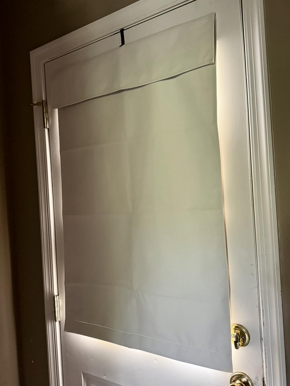 HOMEIDEAS 100% Blackout Linen Door Curtains for French Door 26x68 Inch Natural, 100% Light Blocking, Thermal Insulated, No Drilling, UV Protection, Including 1 Tieback customer photo 1