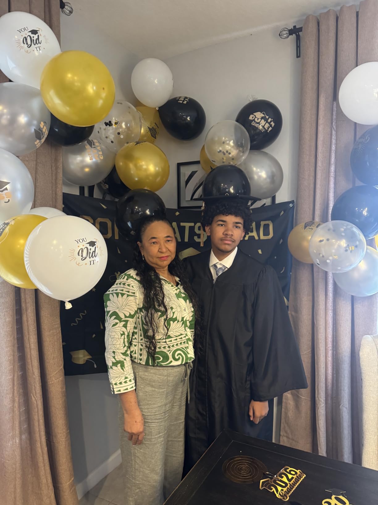 Graduation Decorations 2026 Gold Themed Set - Congrats Grad Banner, Class of 2026 Backdrop, Balloons & Streamers Kit customer photo 1