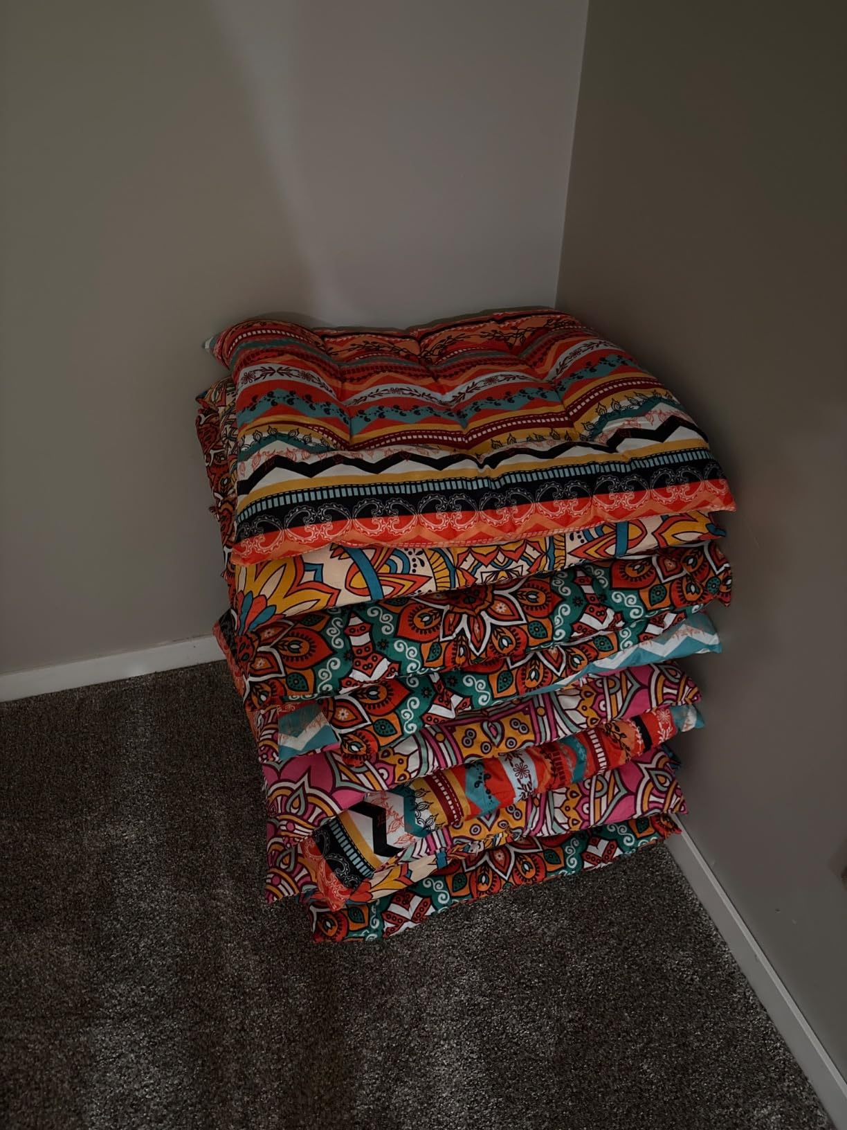 Nuogo 4 Pack 22 Inch Large Boho Floor Pillows Cushions Square | Bohemian Mandala Cushions for Adults, Meditation Yoga Reading, Seating Pouf Soft, Living Room Tatami, Reading Nook Decor customer photo 2