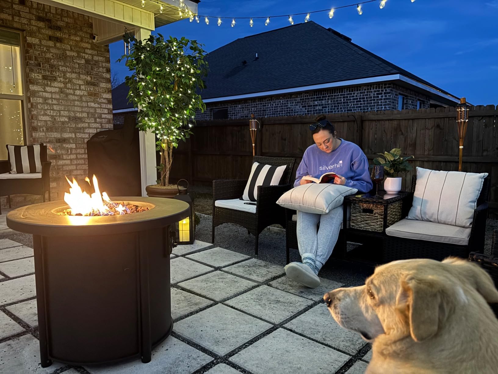 Devoko Outdoor Patio Loveseat Rattan 2-Seat Patio Conversation Set, Beige | Porch Furniture Wicker Bench with Cushions & Built-in Coffee Table for Garden Lawn Backyard customer photo 1