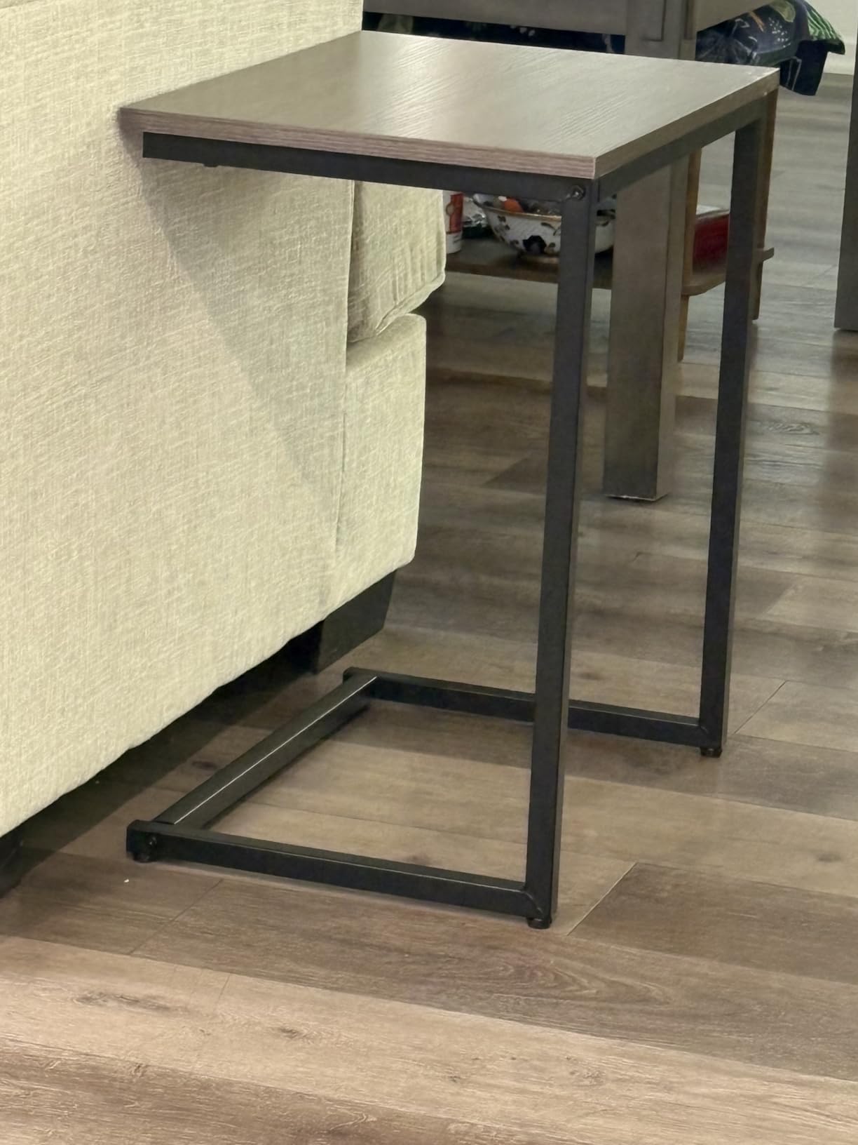 GIANTEX Nesting Coffee Table Set of 3, Stackable Square End Table, Oak, Wood Grain Tabletop, Heavy-Duty Metal Frame, Farmhouse C-Shaped Accent Table for Small Space, Living Room, Bedroom customer photo 1