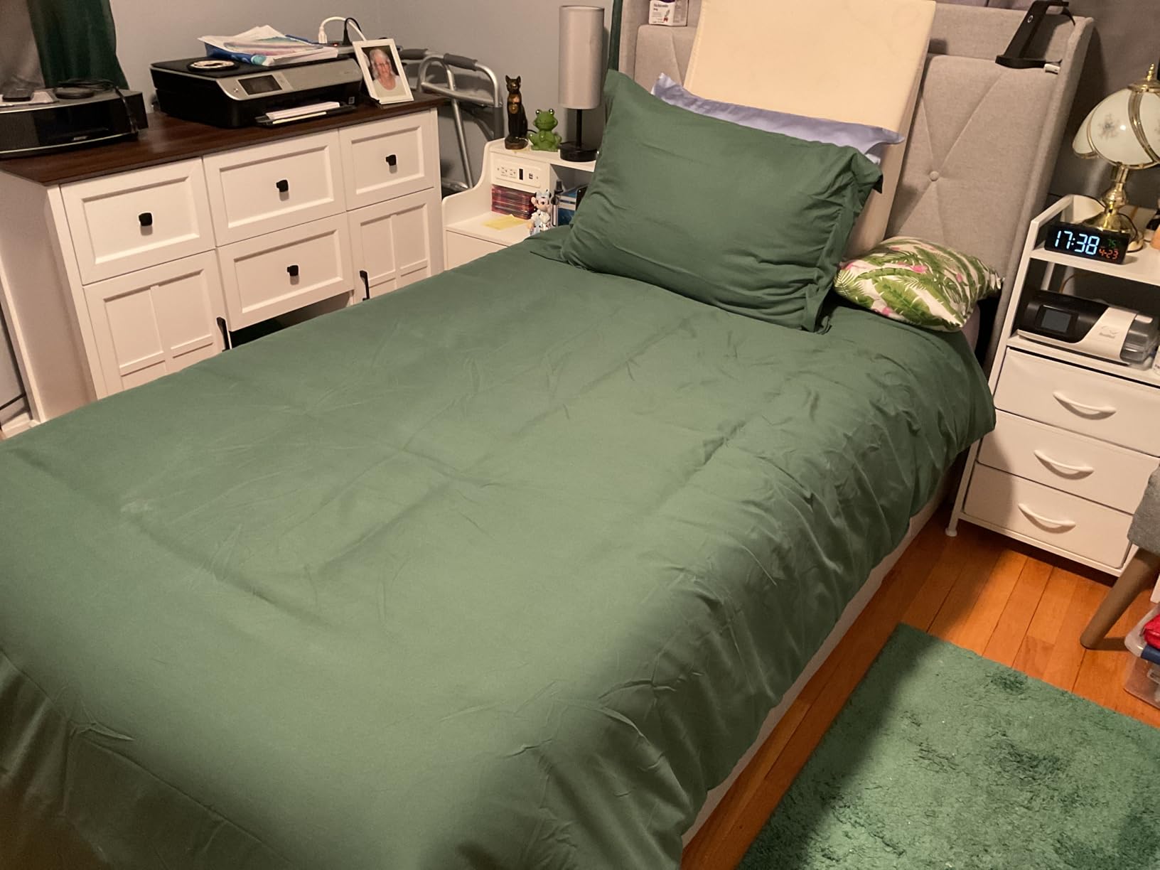 Duvet Cover Twin/Twin XL - 2 Piece Set, College Dorm Room - Grey Stripes 2 customer photo 1