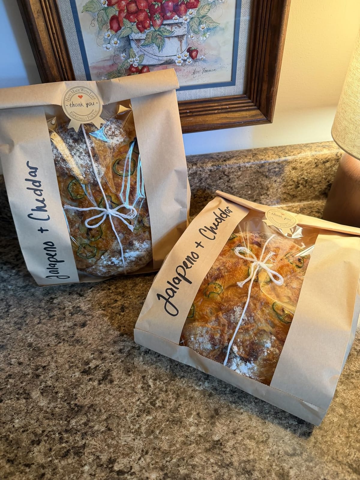 50 Pcs Bread Bags for Homemade Bread 50% Thicker With Window Sourdough Bags | Large Kraft Paper Bag, 13.7x8.2x3.7in, Used for Storage Bakery Cookies & Snacks, 60 Cute Sealing Stickers with Ties customer photo 1