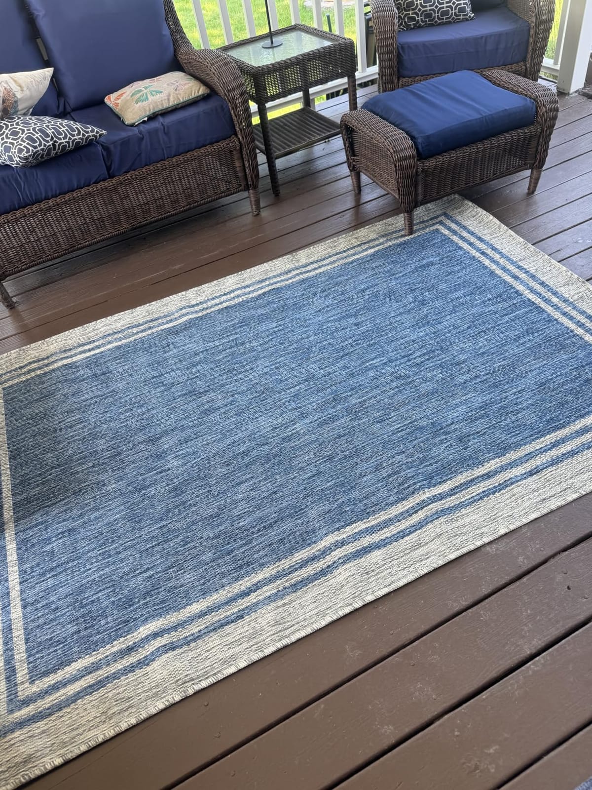 Luul Home Bordered Outdoor Rug 9x12 Washable Outside Carpet for Indoor Patio Porch Waterproof Easy Cleaning Non Shedding Area Rugs Nut Brown 9 x 12 customer photo 1