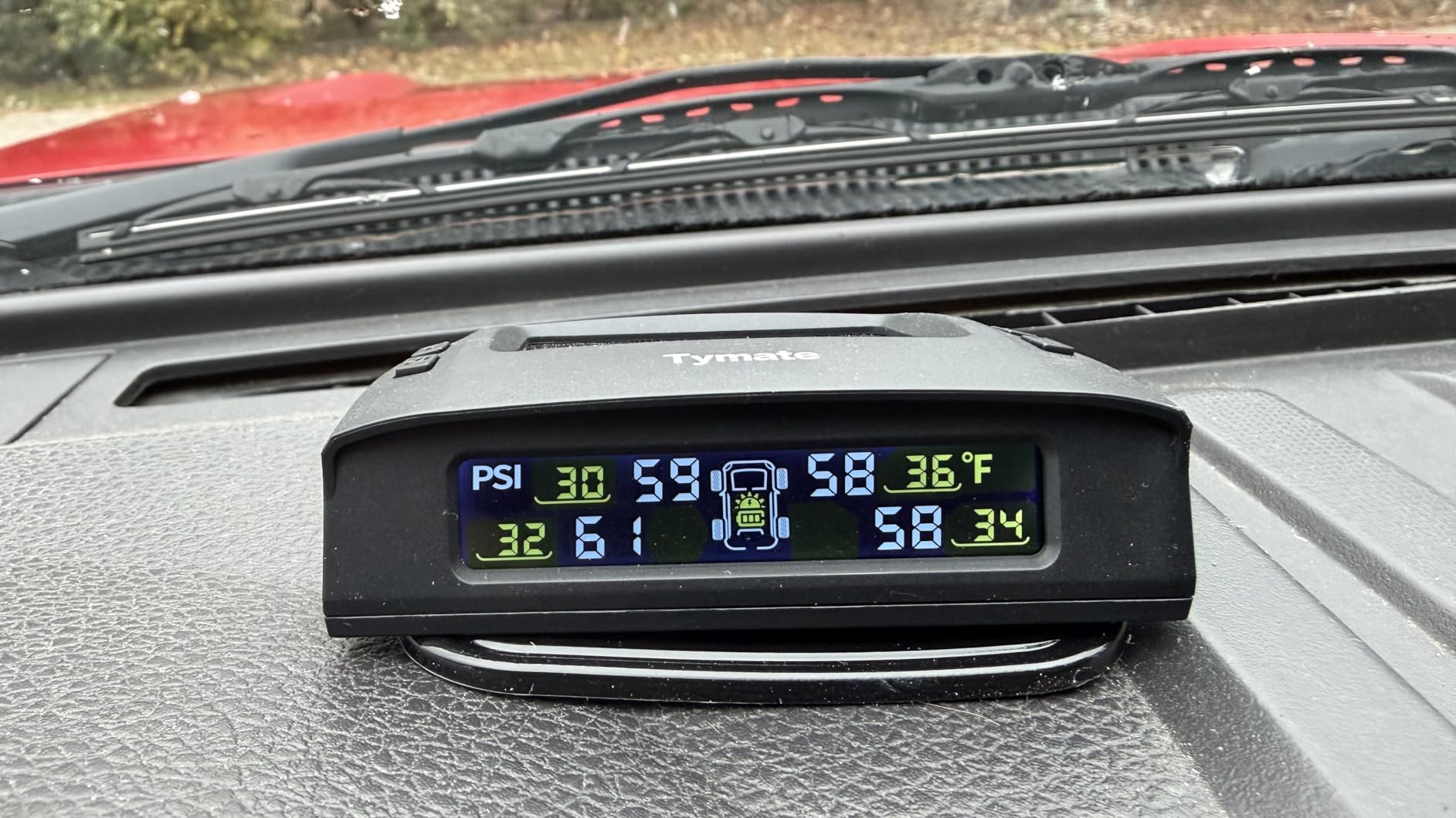 Tymate TM2 RV Tire Pressure Monitoring System, TPMS Set of 4 Sensors | Max. 10 Tires Info Monitoring, 6 Alarm Modes, 0-144PSI, Solar/USB Charge, Color LCD, For RV/Fifth Wheel/Trailer/Truck/SUV/Car customer photo 2