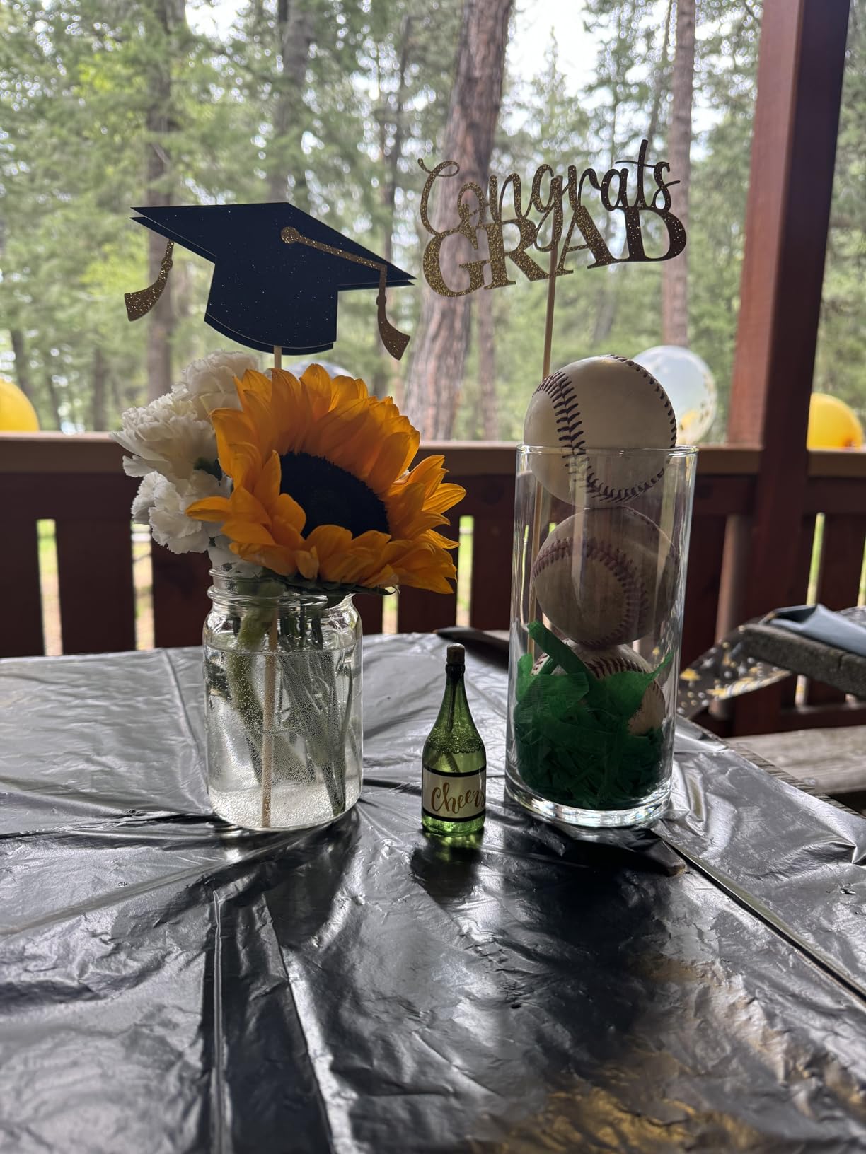 Graduation Decorations 2026, 16PCS Graduation Centerpieces for Tables, Class of 2026 Graduation Party Decorations, Gold and Black Grad Party Decors Table Toppers Sticks customer photo 2