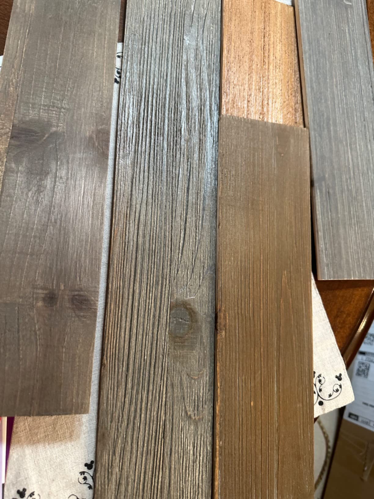 Peel & Stick Real Wood Planks, Rustic Reclaimed Barn Wood Paneling, Brown Gray Combinations, 10.5 sq. ft customer photo 1