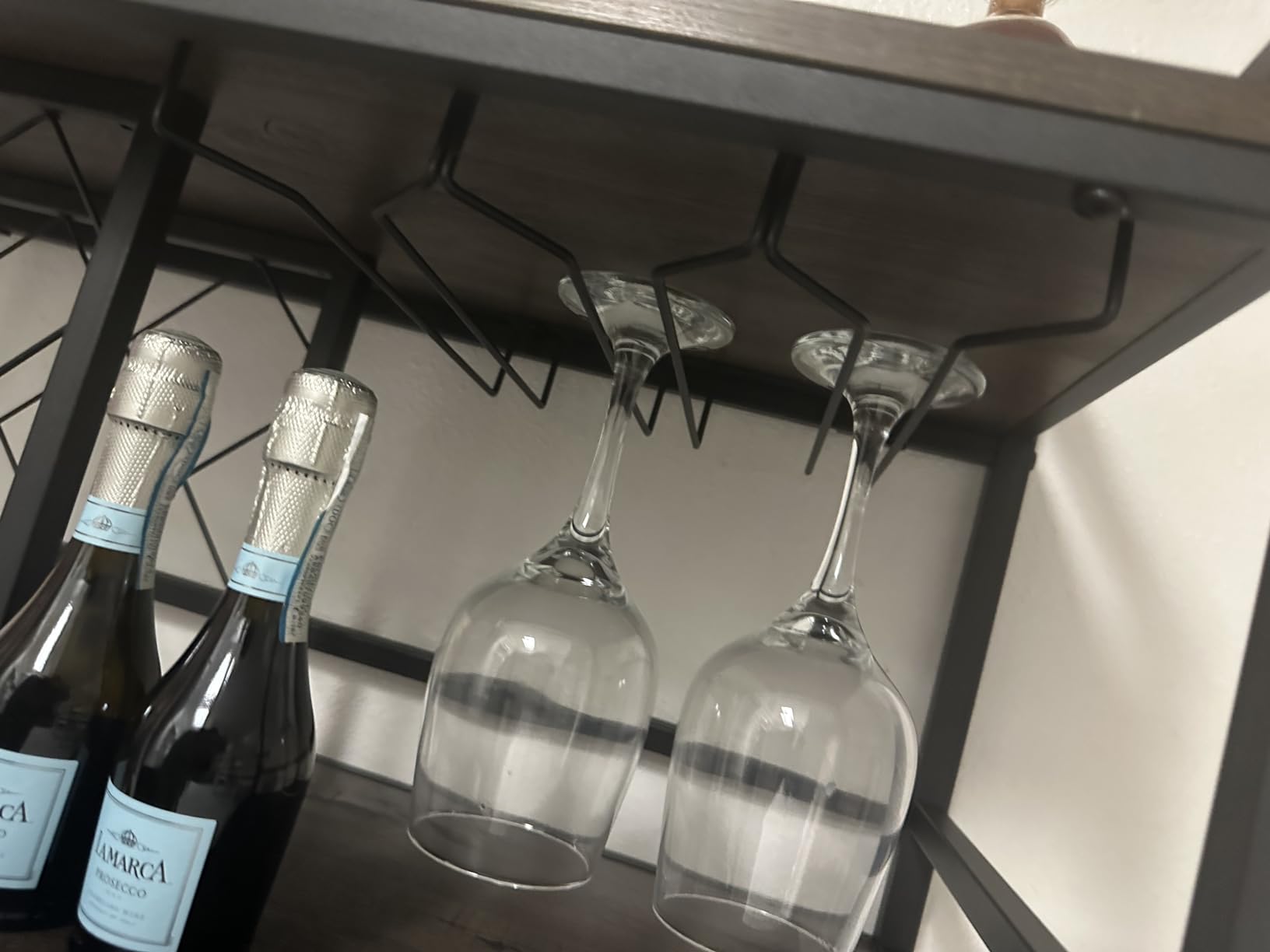 FATORRI Bar Cart Silver, Bar Carts for The Home, Home Bar Serving Carts for Liquor, Rolling Wine Cart with 3 Tier Mirrored Shelves on Wheels for Alcohol and Beverage (Silver) customer photo 1