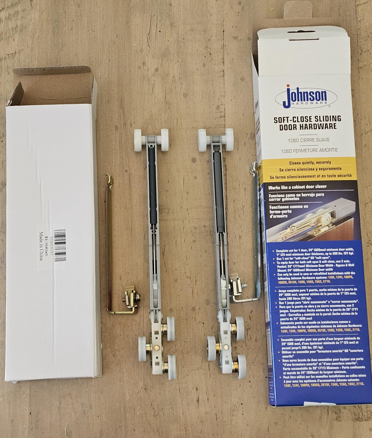 2 Set Pocket Door Soft Close Top Hanger Assemblies Fit for Johnson P/N #1060 & #1062, Works with 100, 134F, 138F, 2610F Series Track, 1