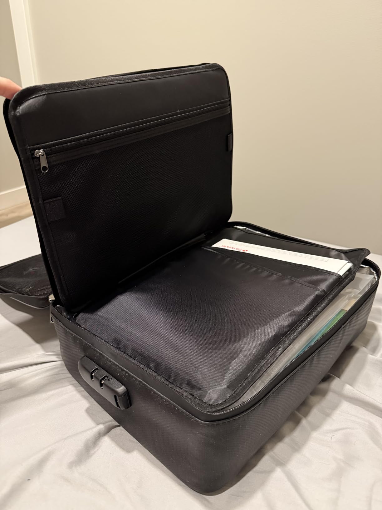 ENGPOW Fireproof File Organizer Bag with 13 Pockets Accordion File Folder | 5200℉ Multi-Layer Document Organizer Box with Lock&Labels, Portable Home Travel Safe Storage for Important Documents, Black customer photo 2