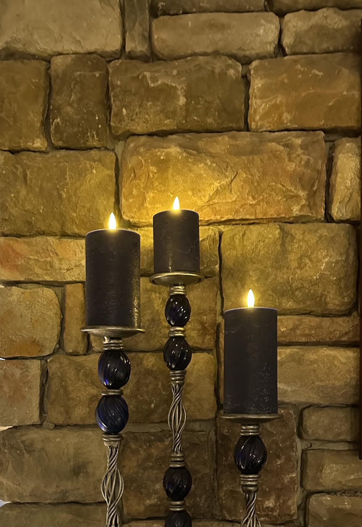 Patriotic Red White & Blue Star Candles, 4th of July LED Candles | Real Wax, Flickering Flameless Pillar Candles with Remote, Memorial Day Decot for Home Table Fireplace Entryway Party Holiday customer photo 2