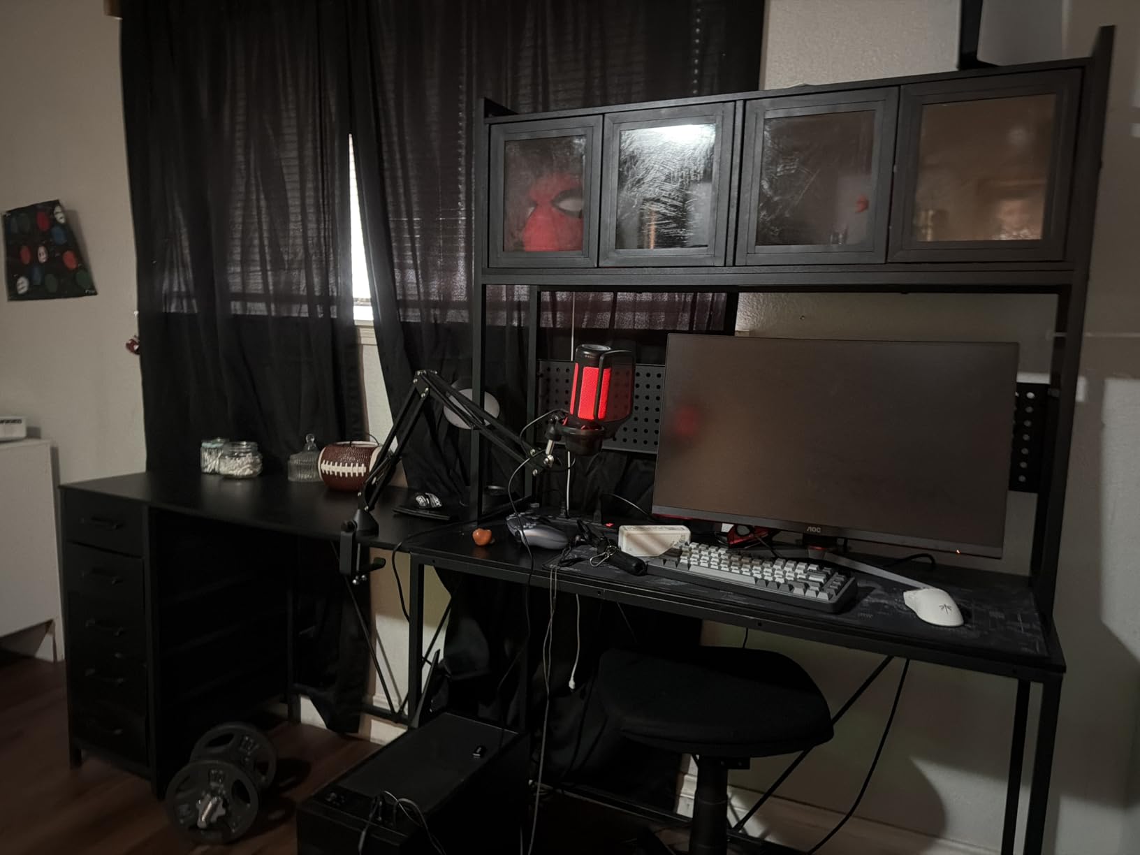 SEDETA L Shaped Gaming Corner Desk with Drawers, Hutch and Storage Shelves | Reversible Computer Desk, Gaming Desk with Pegboard, Led Lights, and Power Outlet for Home Office, Small Space, Black customer photo 2