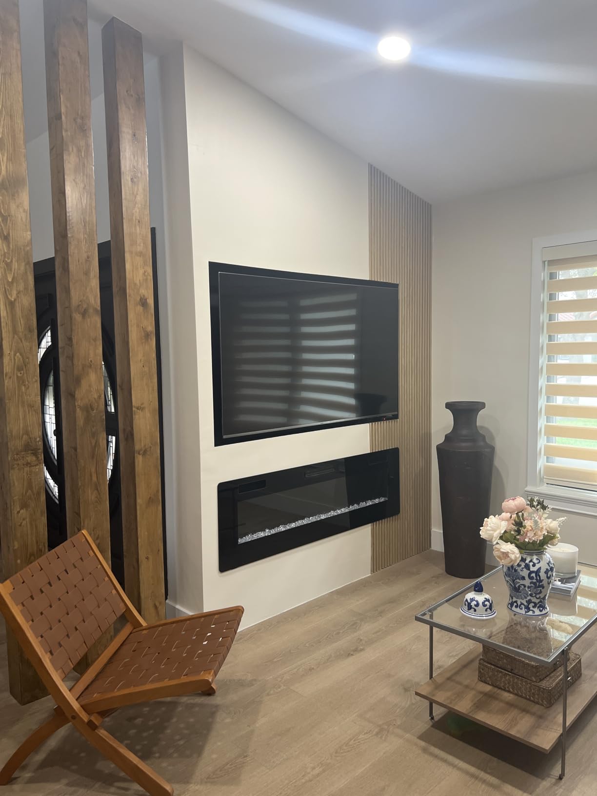 NeatiEase Wood Wall Panels, 9 Feet Acoustic Slat Wall Panels for Interior Wall Decor and Noise Reduction, Decorative Slat Wall Paneling, Dark Gray Oak, 6-Piece customer photo 1