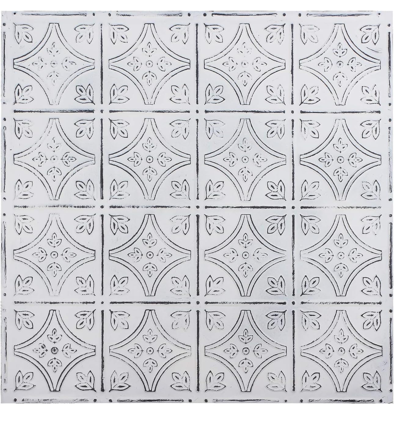 Holydecot Tin Wall Tiles Nail-Up Ceiling Tiles Stair Riser Kitchen Backsplash - Antique White 12x12 inch Sample, 5 Pack customer photo 2