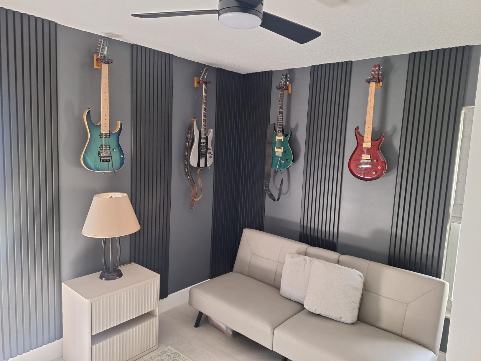 Art3d 4-Pack Acoustic Wood Slat Wall Panels for Interior Decor, 3D Fluted Sound Absorbing Wood Paneling for Accent Wall Ceiling Kitchen Living Room Bedroom Office, 94.5 x 7.9 inch Warm Teak customer photo 2