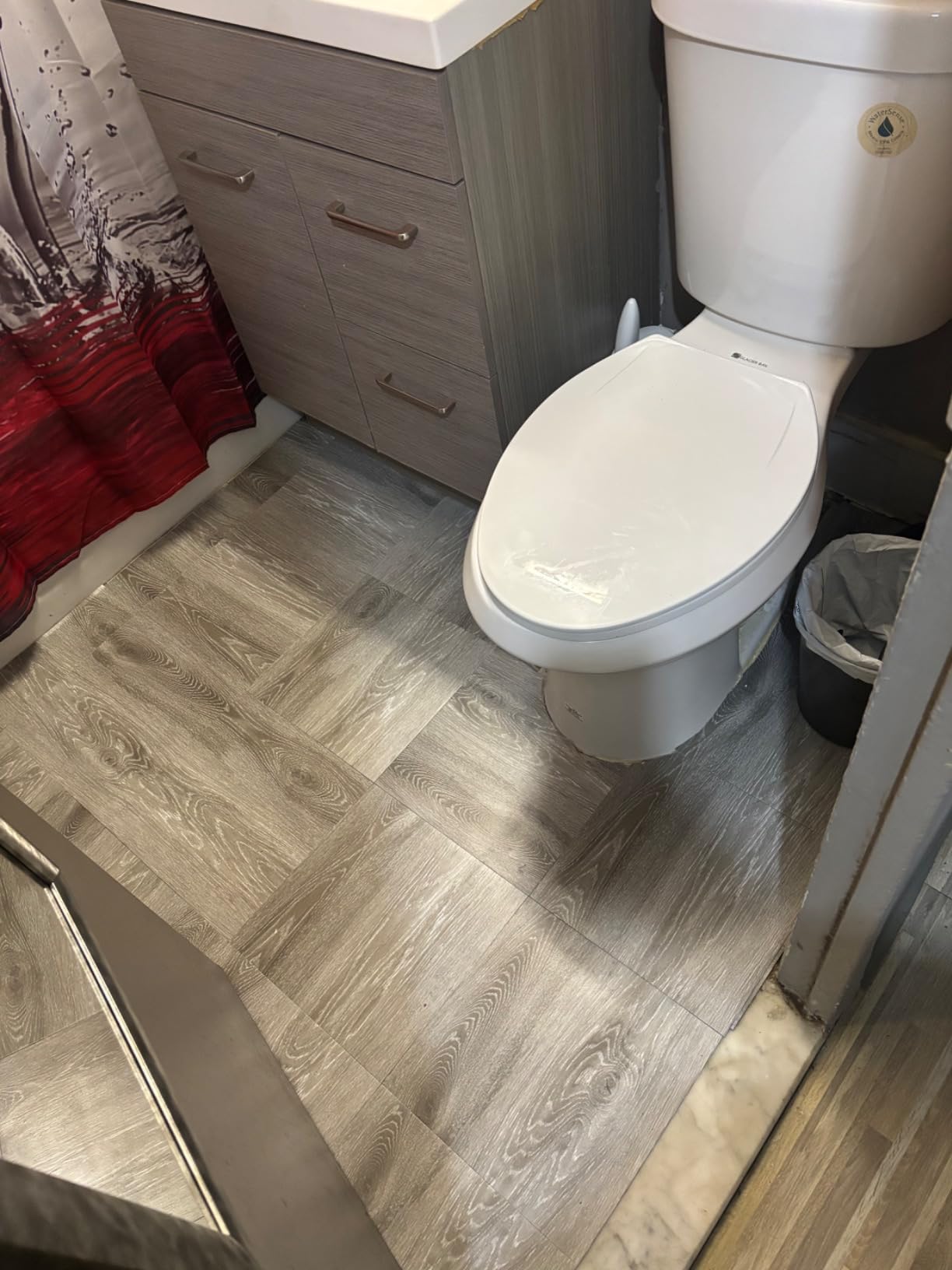 AKOLAFE 40 Sheet Vinyl Flooring 12 x 12 Peel and Stick Floor Tile Waterproof Clearance Vinyl Floor Tiles Wood Grey Self Adhesive Floor Tiles Sticky Laminate Flooring for Bathroom Kitchen Basement RV customer photo 1