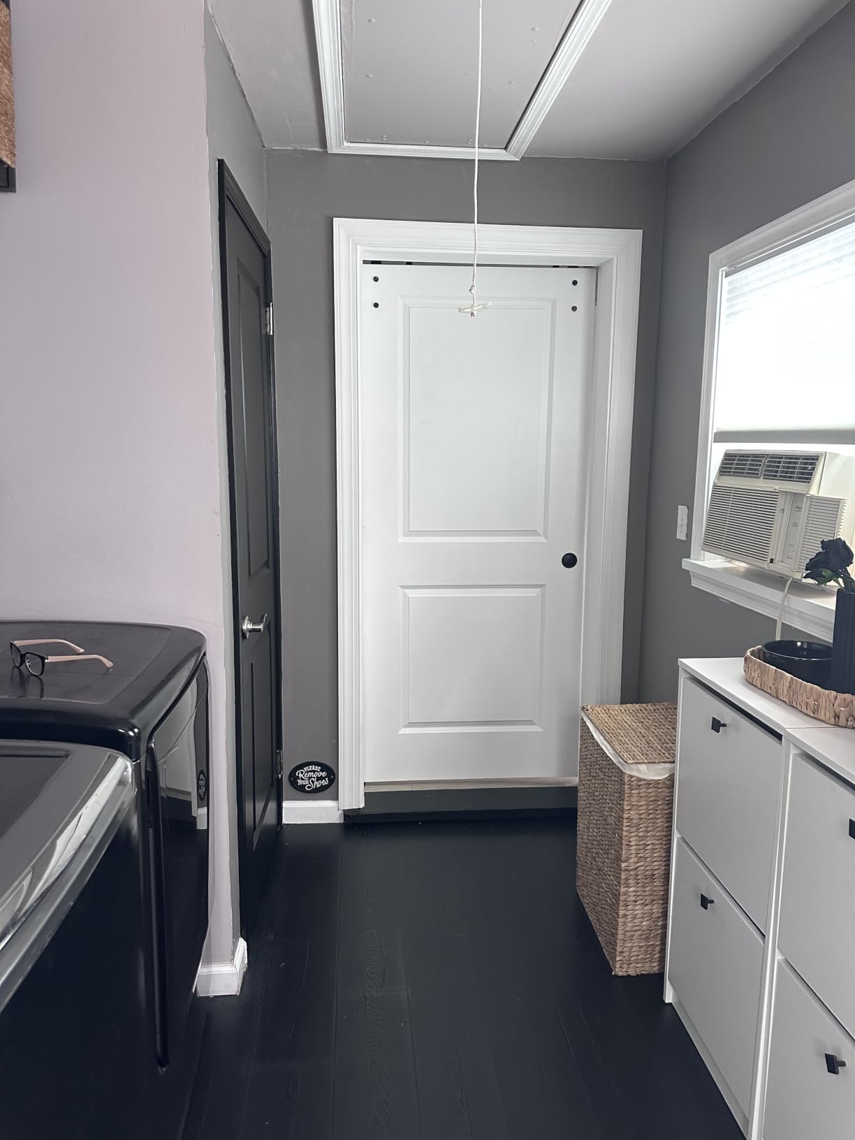 SMARTSTANDARD 6.8 FT Heavy Duty Sturdy Sliding Barn Door Hardware Kit, Black | (Whole Set Includes 1x Pull Handle Set & 1x Floor Guide) Fit 36