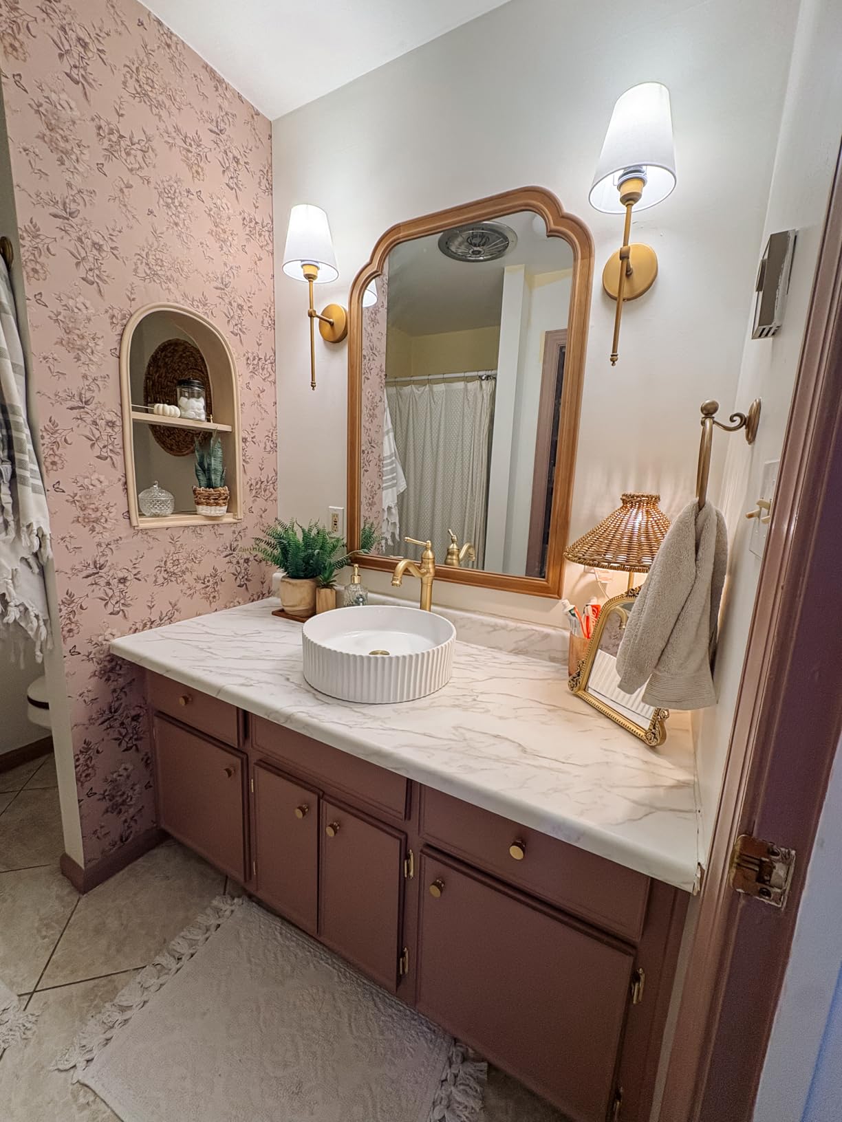 KES White Round Vessel Sink with Fluted Texture, 16 Inch Ceramic Bathroom Sink Above Counter, Small Porcelain Bowl Sink for RV Lavatory Vanity Countertop, BVSC129 customer photo 2