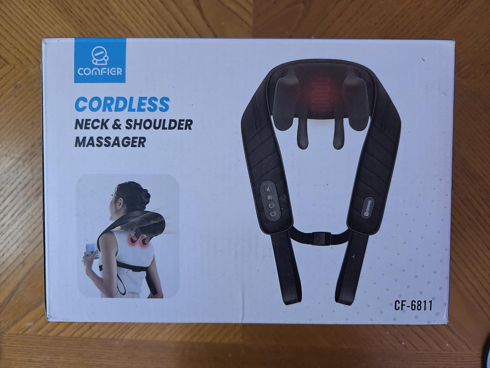 COMFIER Cordless Neck and Shoulder Massager with Heat, Wearable 4D Shiatsu Deep Tissue Kneading for Desk Workers and Drivers, Hands-Free Straps, FSA Eligible HSA Gift,Midnight Black customer photo 2