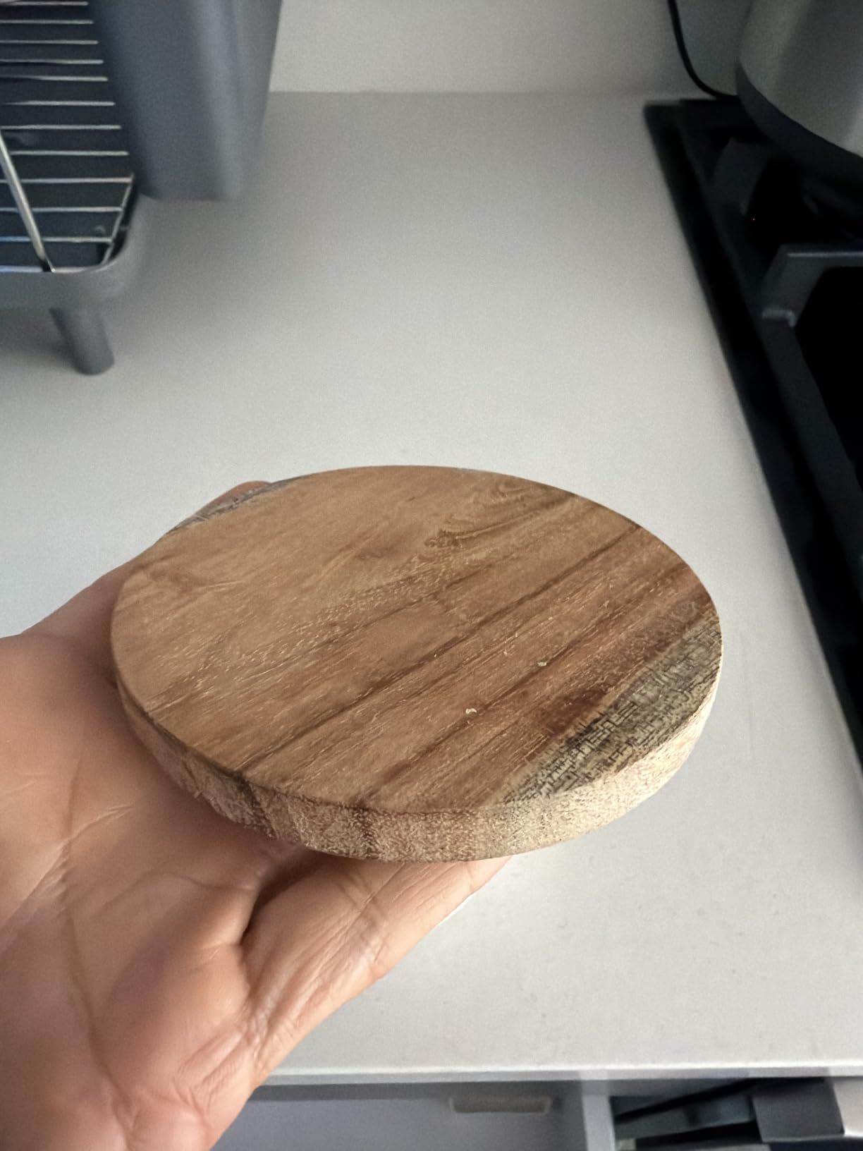 Cork & Mill Marble Salt Cellar with Acacia Wood Lid and Spoon, White 4 Inch Wide Salt Pig, Countertop Pepper Container customer photo 2