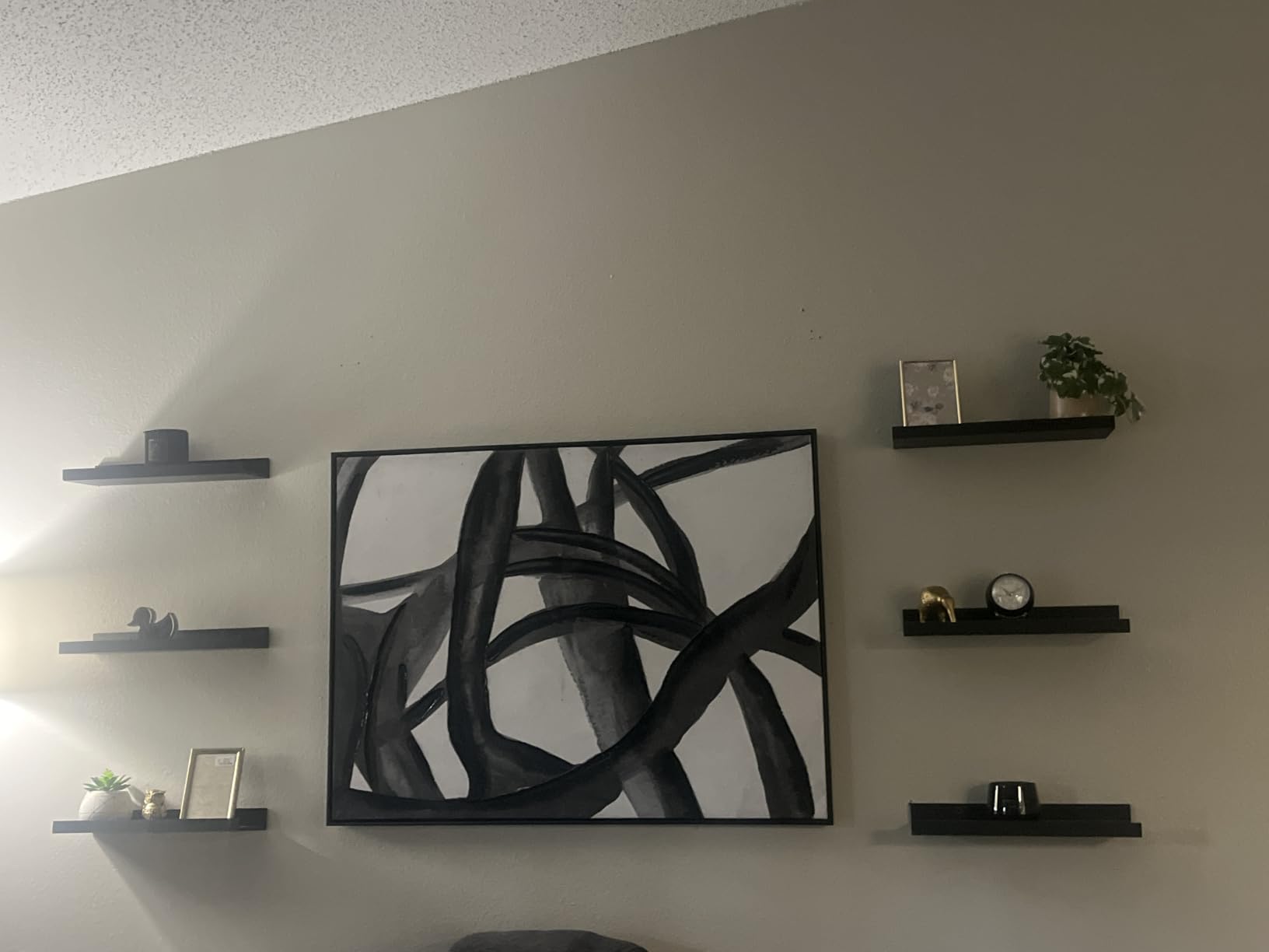 upsimples Floating Shelves for Wall Decor and Storage, Brown, 6Pcs 15.7'' | Wall Mounted Wood Shelves for Living Room, Bedroom, Bathroom, Kitchen, Office, Laundry Room Display and Organize customer photo 2