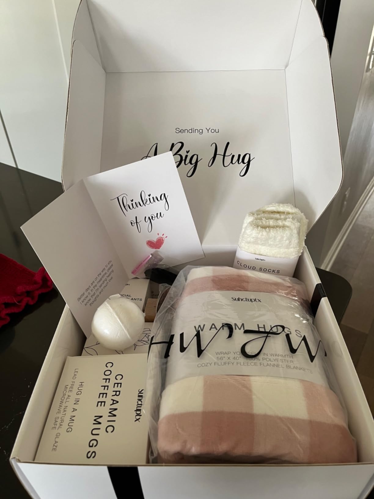 Suhctuptx Get Well Gifts for Women, Feel Better Self Care Package for Women, Get Well Soon Gift Baskets Thinking of You Box Set with Throw Blanket for After Surgery Recovery Sick Friend Cancer Chemo customer photo 2
