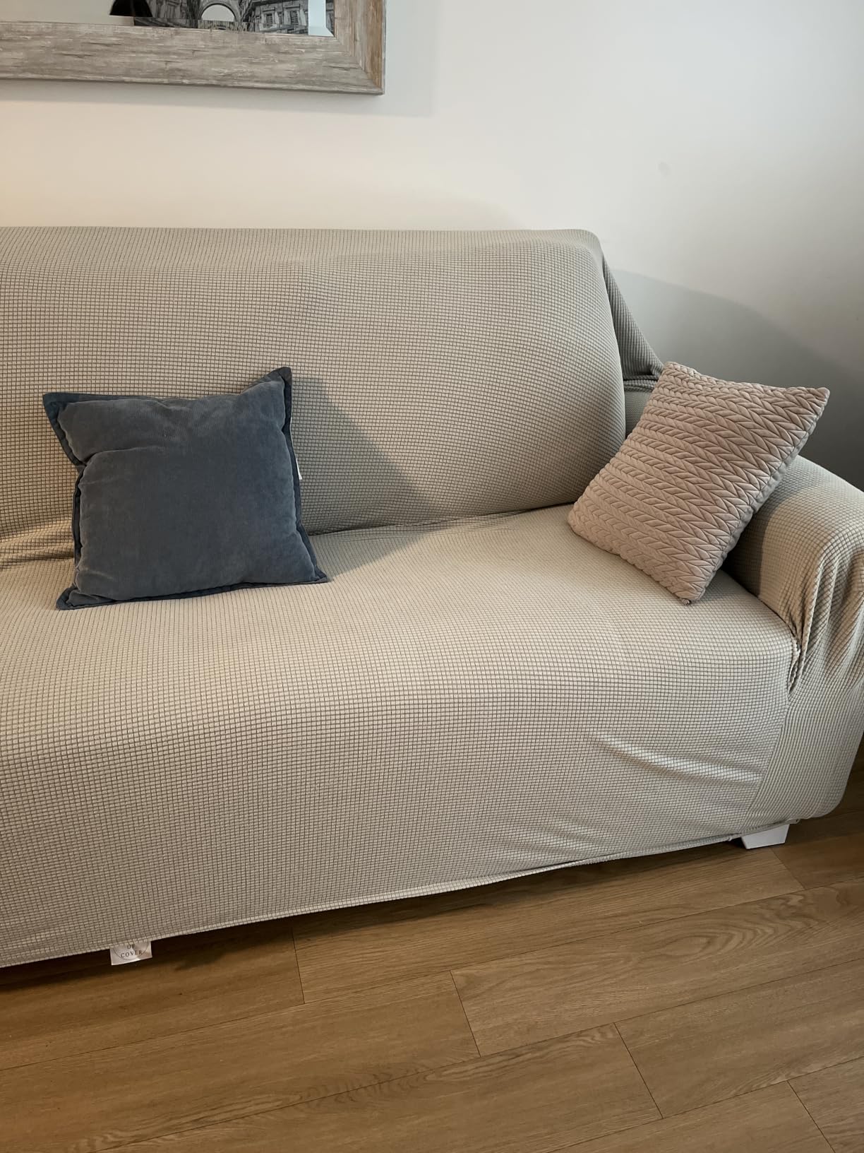 Easy-Going Stretch Soft Sectional Corner Sofa Couch Slipcover Dark Gray | 1-Piece Sofa Cover Furniture Protector with Bottom For Kids, Pet, Spandex Jacquard Machine Washable for Living Room customer photo 1