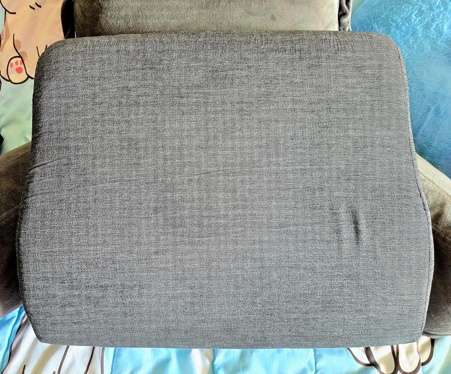 Back Support Pillow for Recliner Dual Layer Lumbar Support Pillow with Gel Memory Foam Ergonomic Orthopedic Couch Lumbar Cushions for Elderly Lower Back Pain Relief Washable Cover Brown customer photo 1
