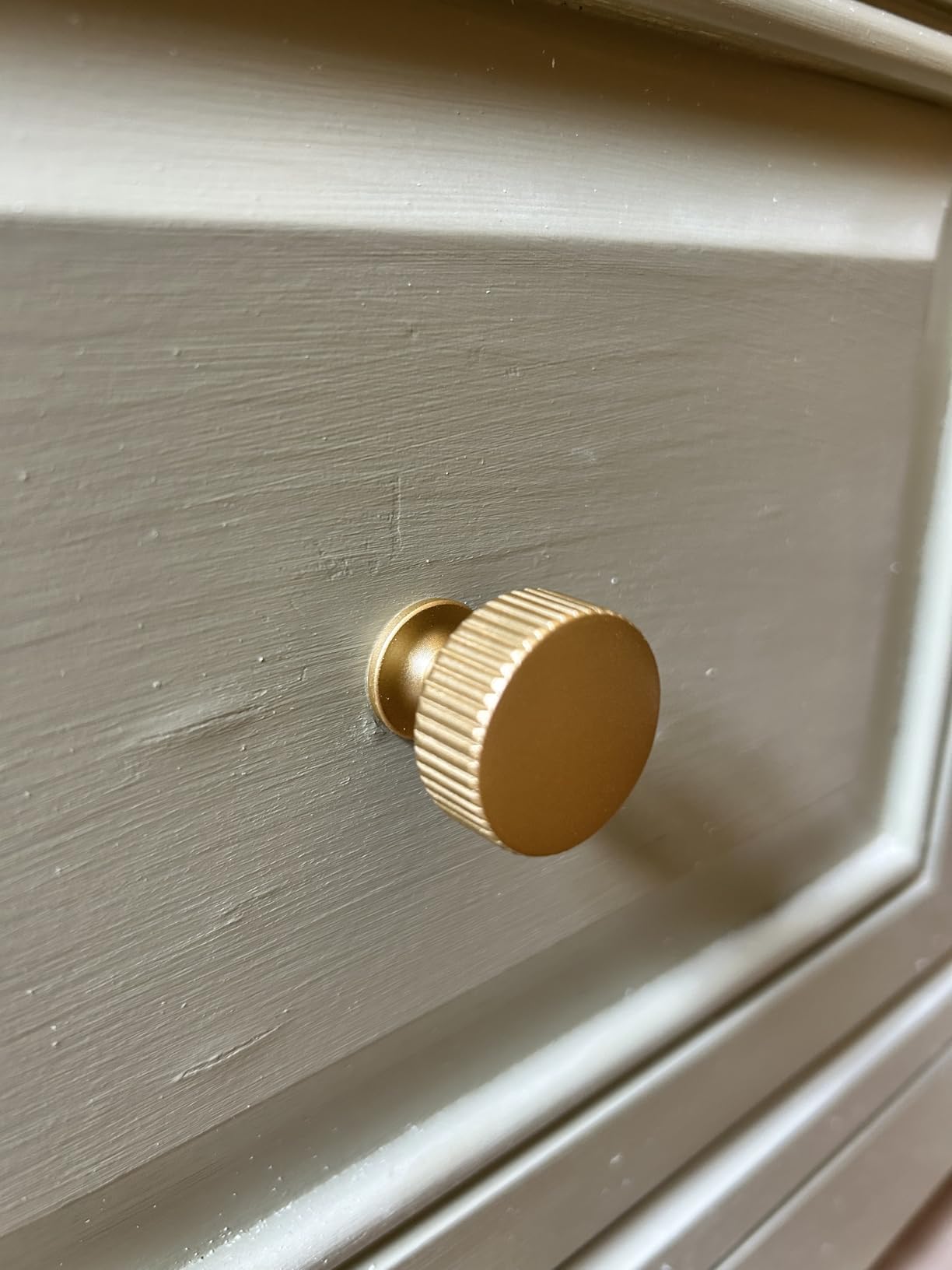 Asidrama 10 Pack Brushed Gold Kitchen Cabinet Knobs | Heavy-Duty Solid Zinc, Sturdy, 2 Screw Sizes, Single Hole Knob, Cupboards, Drawers, Dressers, Furniture, Hardware customer photo 1