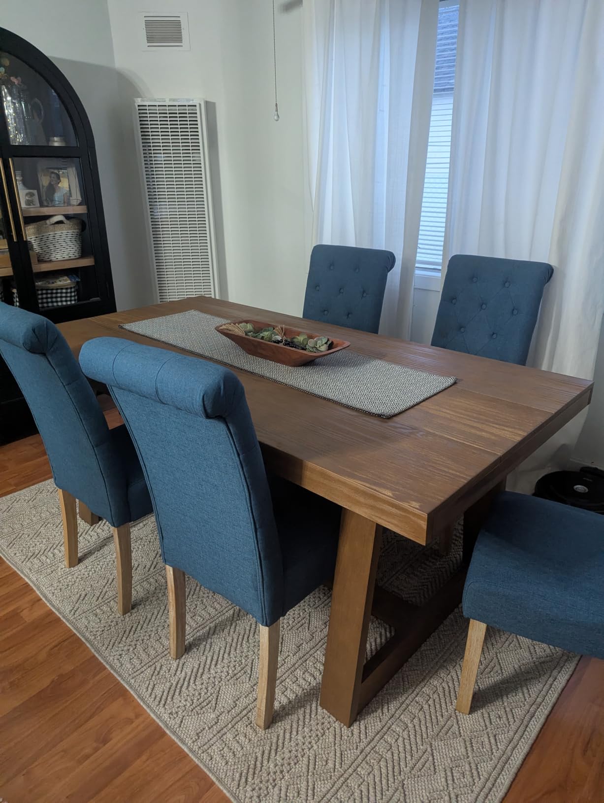 Plank+Beam Classic 72 Inch Dining Table, Rectangular, Pecan Wirebrush | Non-Toxic Finishes, Versatile Design, Farmhouse Design, Elegant Details, Easy Assembly, Quick Setup, Solid Wood customer photo 1