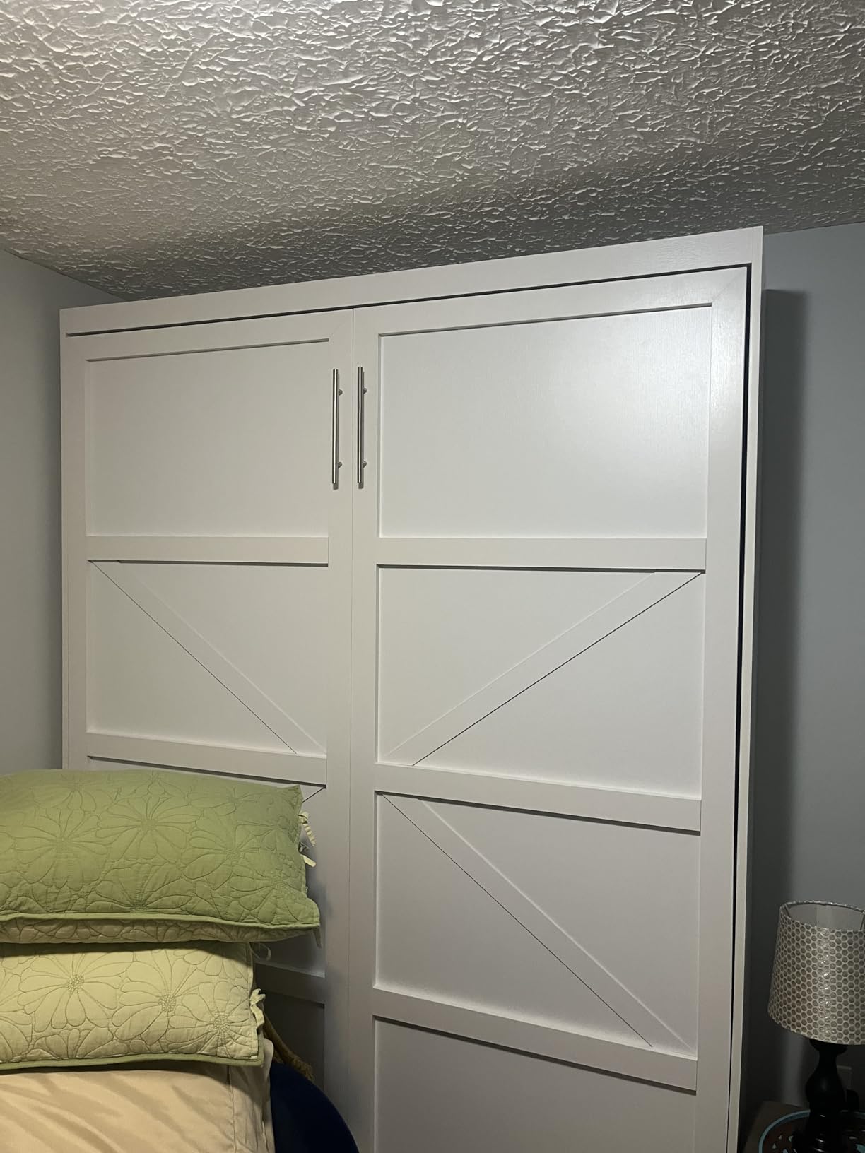 ROOMTEC Full Size Murphy Wall Bed, White, Space-Saving Furniture Bed Frame for Bed Room, Guest Room, Home Office customer photo 1
