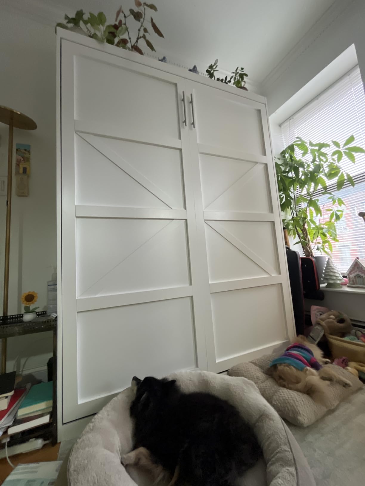 ROOMTEC Full Size Murphy Wall Bed, White, Space-Saving Furniture Bed Frame for Bed Room, Guest Room, Home Office customer photo 2