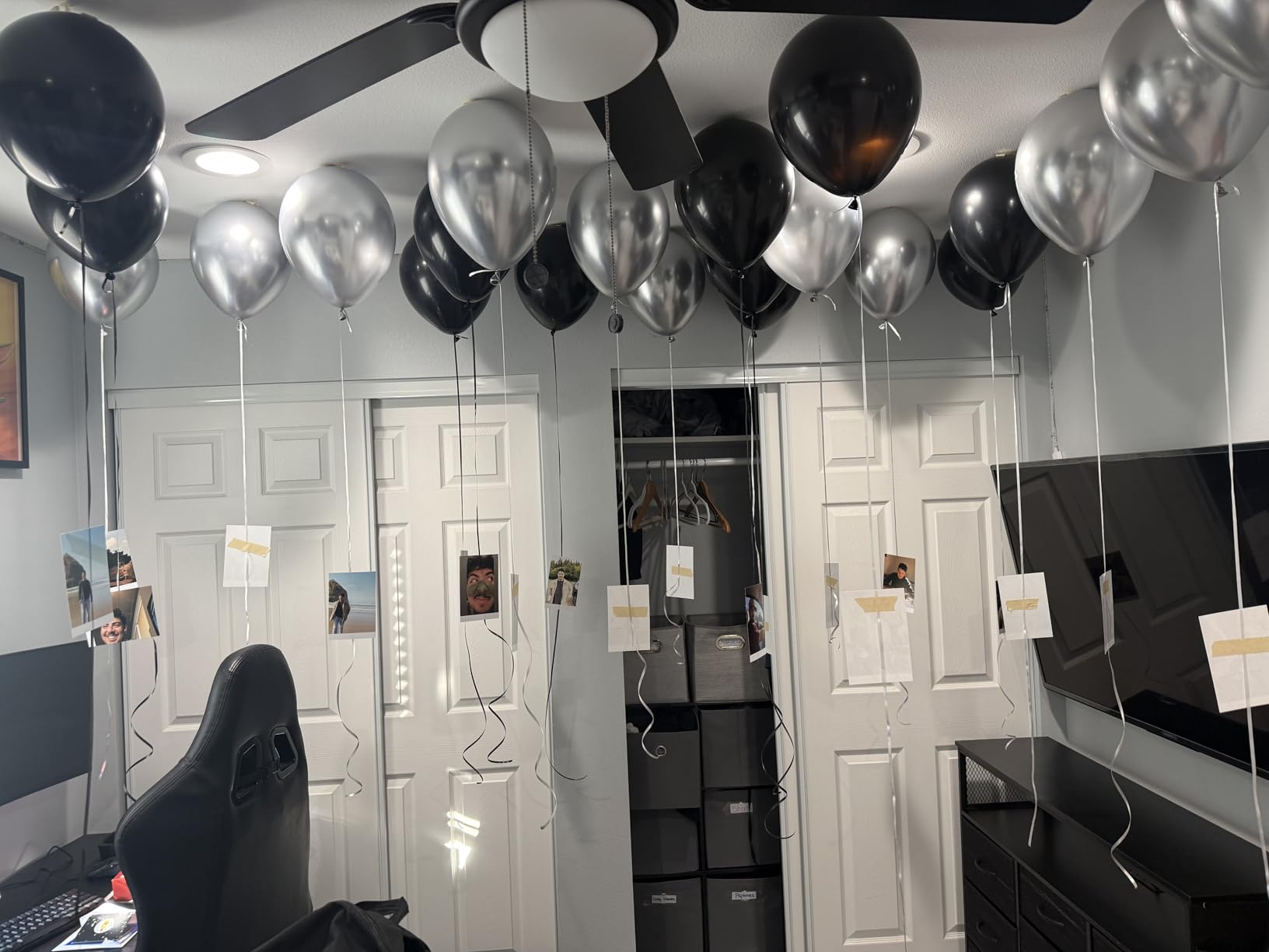 Black and Gold Balloons, 50Pcs 12 Inch Black Gold Confetti Balloons with Ribbons for Birthday,Graduation,New Years,Wedding,Engagement Party Decorations customer photo 2