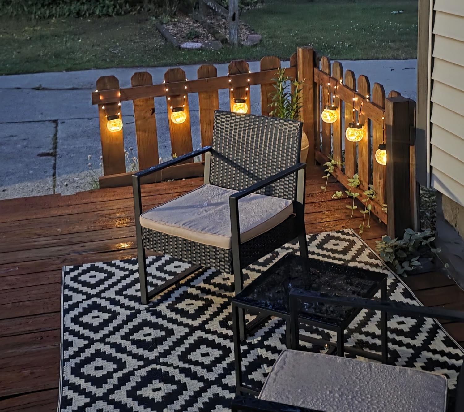 Solar Lanterns Solar Lights Outdoor Waterproof 6-Pack, Solar Powered Hanging Lights Cracked Glass Hanging Globes for Christmas Decoration, Shepherd Hook, Garden Tree Ornaments customer photo 1