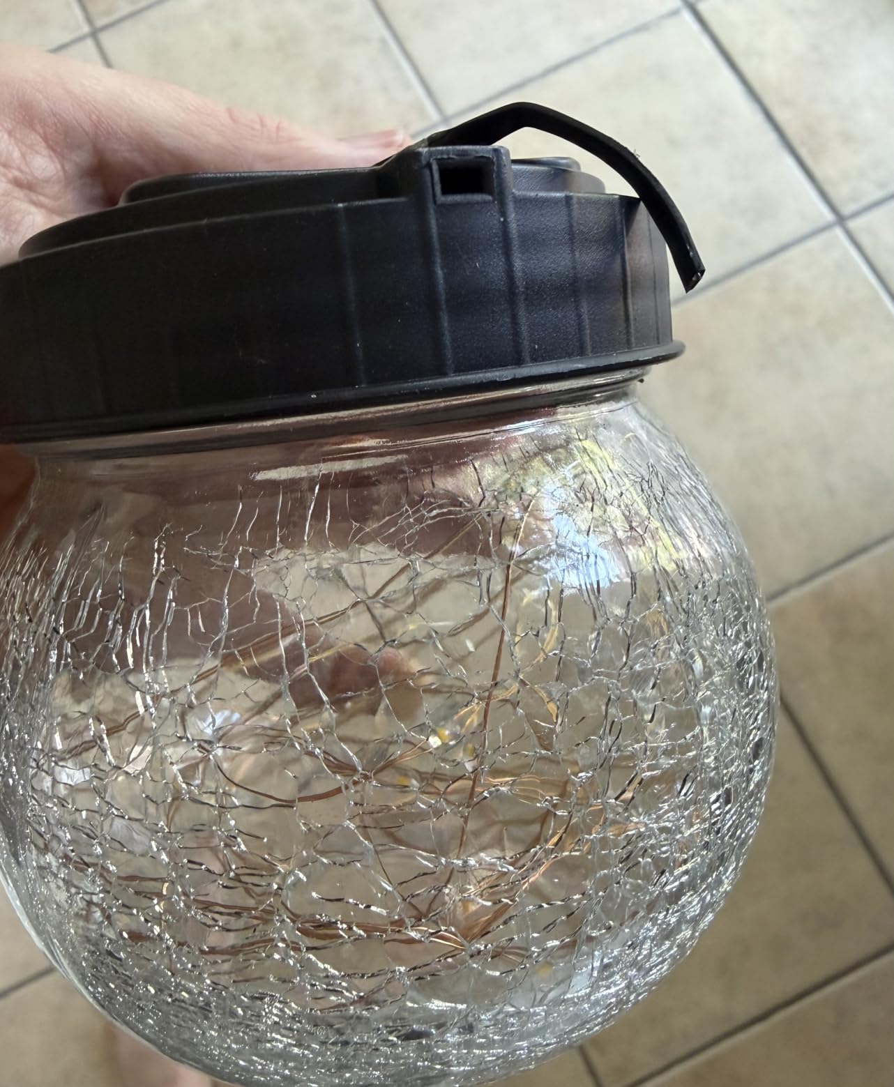 Solar Lanterns Solar Lights Outdoor Waterproof 6-Pack, Solar Powered Hanging Lights Cracked Glass Hanging Globes for Christmas Decoration, Shepherd Hook, Garden Tree Ornaments customer photo 2