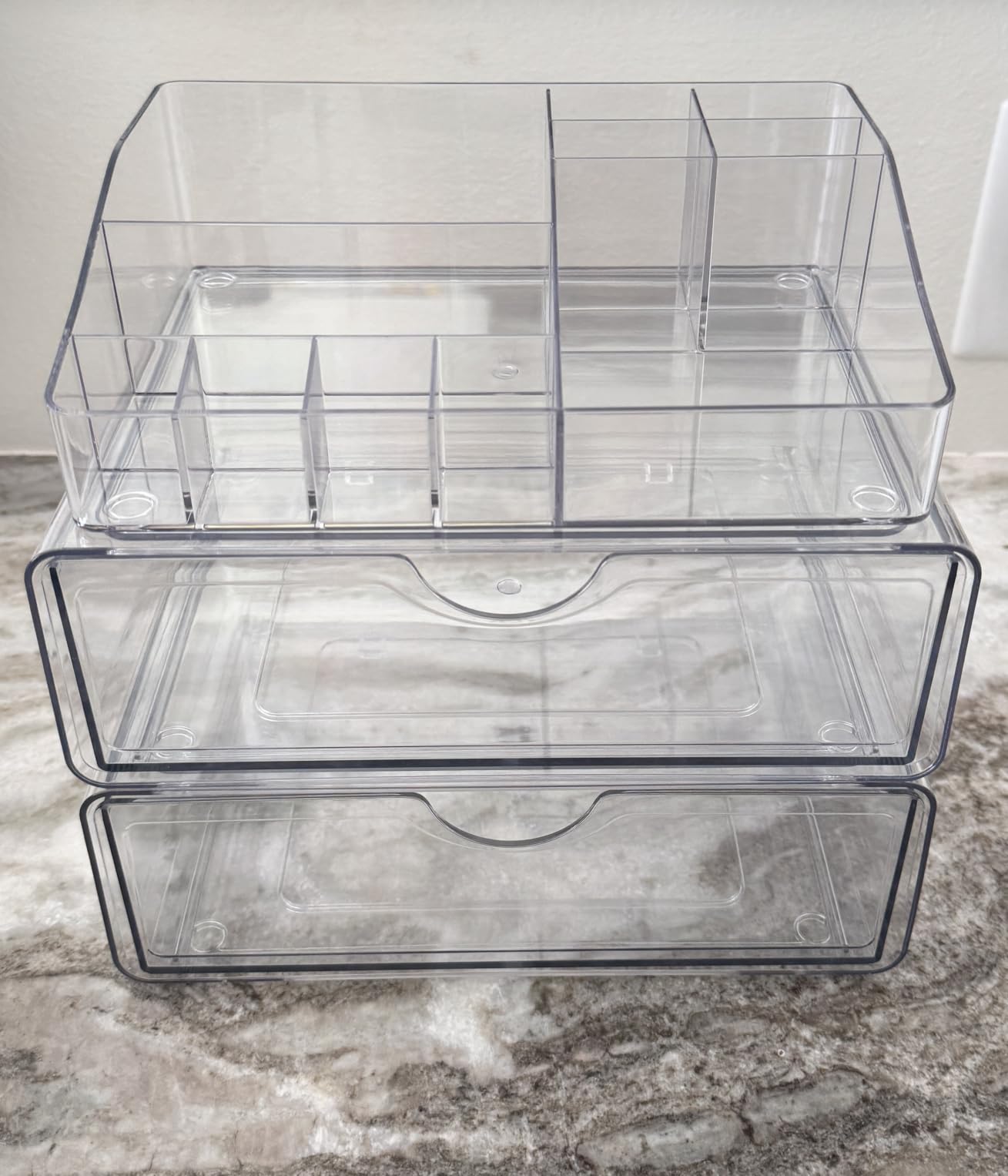 Vtopmart 3 Tier Clear Makeup Organizer with 2 Drawers customer photo 1