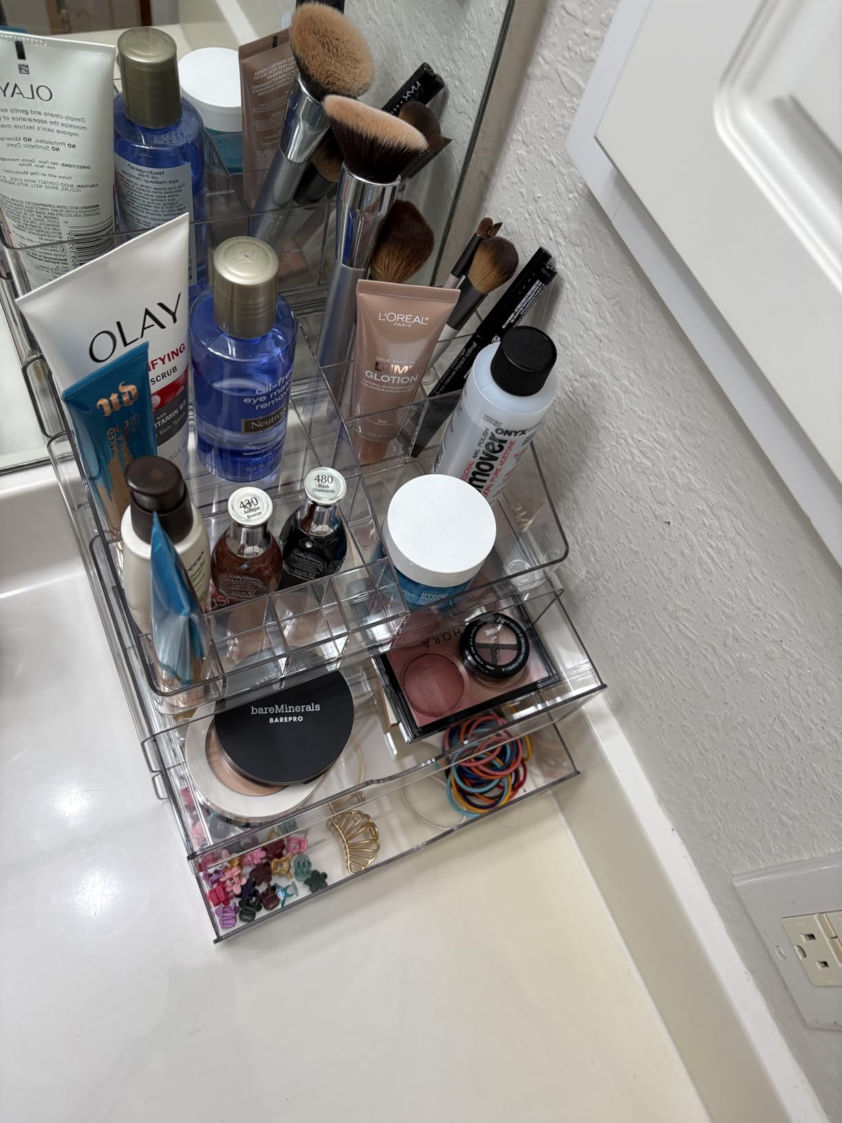 Vtopmart 3 Tier Clear Makeup Organizer with 2 Drawers customer photo 2
