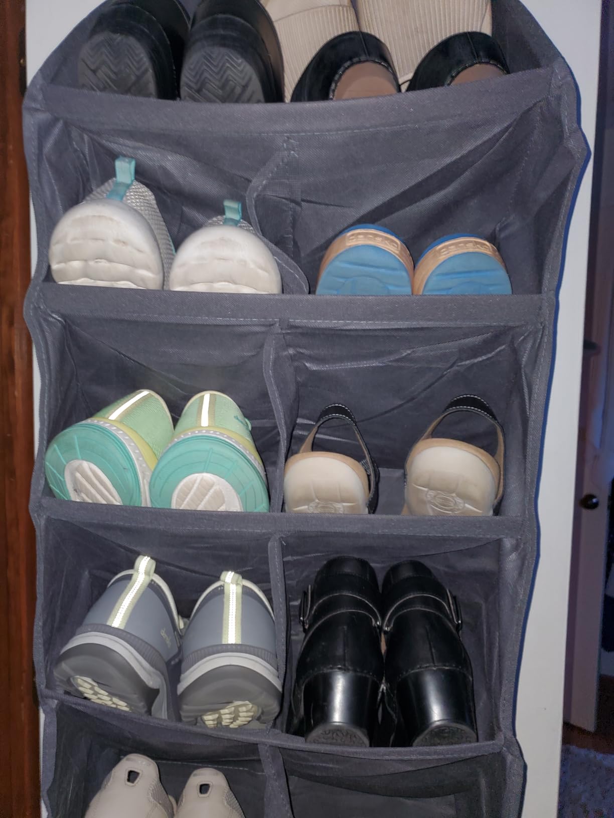 Lifewit 6 Tier Over the Door Shoe Organizer with 11 Large Deep Pockets, Fabric Hanging Shoes Shelf for Closet, Dorm Storage, Fit Up to 12 Pair Shoe Rack Holder for Sneakers, Boots, Gray customer photo 2