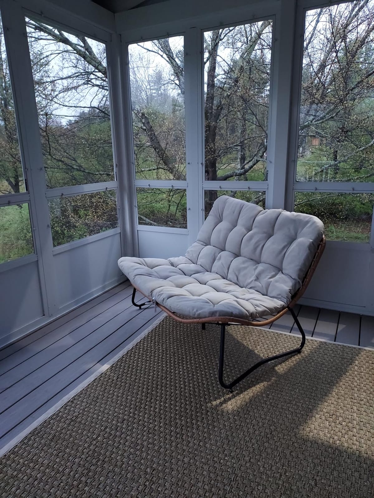 Outdoor Loveseat, Boho Rattan Patio Couch with Soft Cushion (Beige) | 2 Seater Sofa All-Weather Patio Furniture for Deck,Balcony, Poolside, Backyard, Porch,Apartment customer photo 2