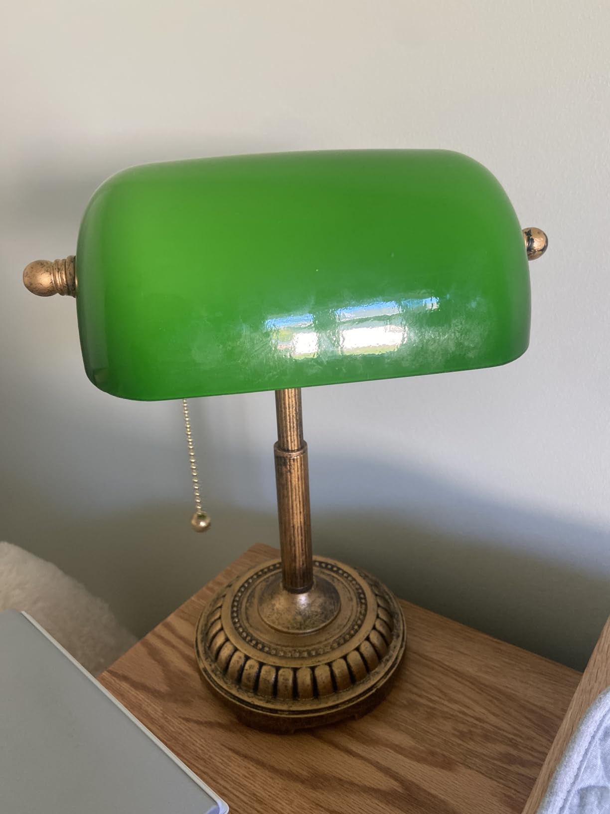 NISSAFORS Bankers Lamp, Green Desk Lamp with Pull Switch, Vintage Table Lamps for Home Office, Library, Piano (Green) customer photo 2