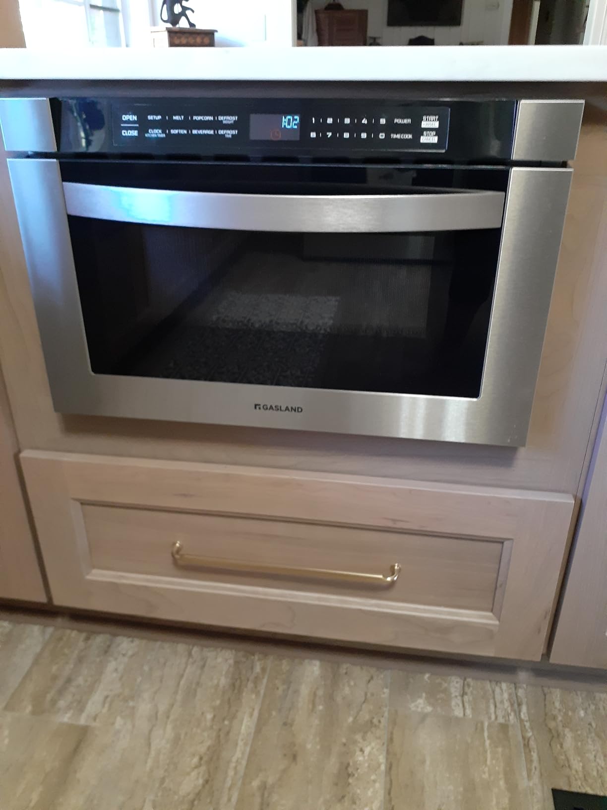 GASLAND Microwave Drawer 24 Inch, 1.2 Cu.ft, 1000W, One-Touch Auto Open | Built-In Installation, 11 Power Levels, Auto-Menus, Quiet Operation, Child Safety, Easy Clean Interior, Stainless Steel customer photo 1