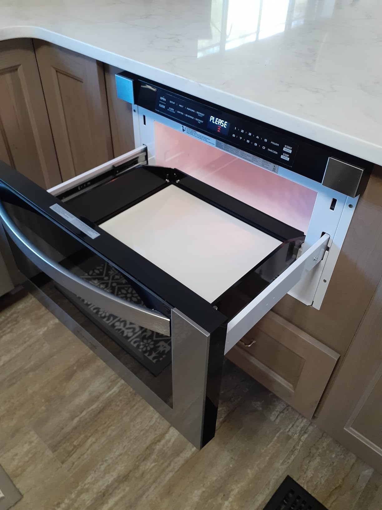 GASLAND Microwave Drawer 24 Inch, 1.2 Cu.ft, 1000W, One-Touch Auto Open | Built-In Installation, 11 Power Levels, Auto-Menus, Quiet Operation, Child Safety, Easy Clean Interior, Stainless Steel customer photo 2