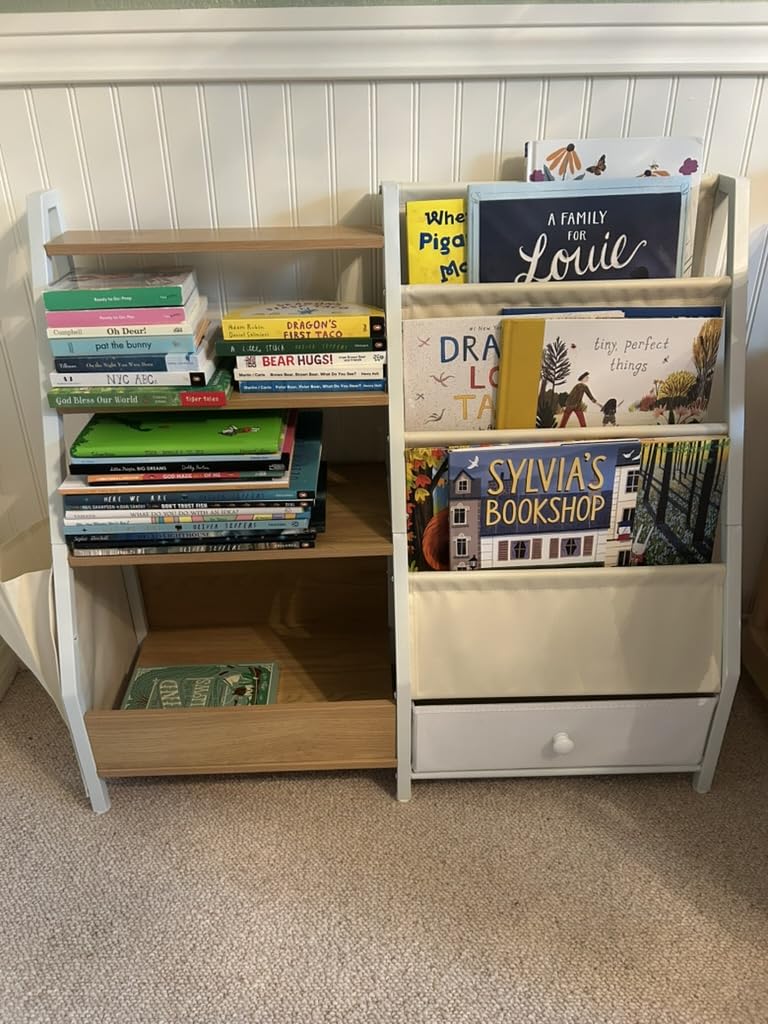 Kids Bookshelf and Toy Storage, Toddler Bookshelf Baby Bookcase for Nursery | Book Shelf for Kids Rooms - Montessori Toy Organizer, White customer photo 1