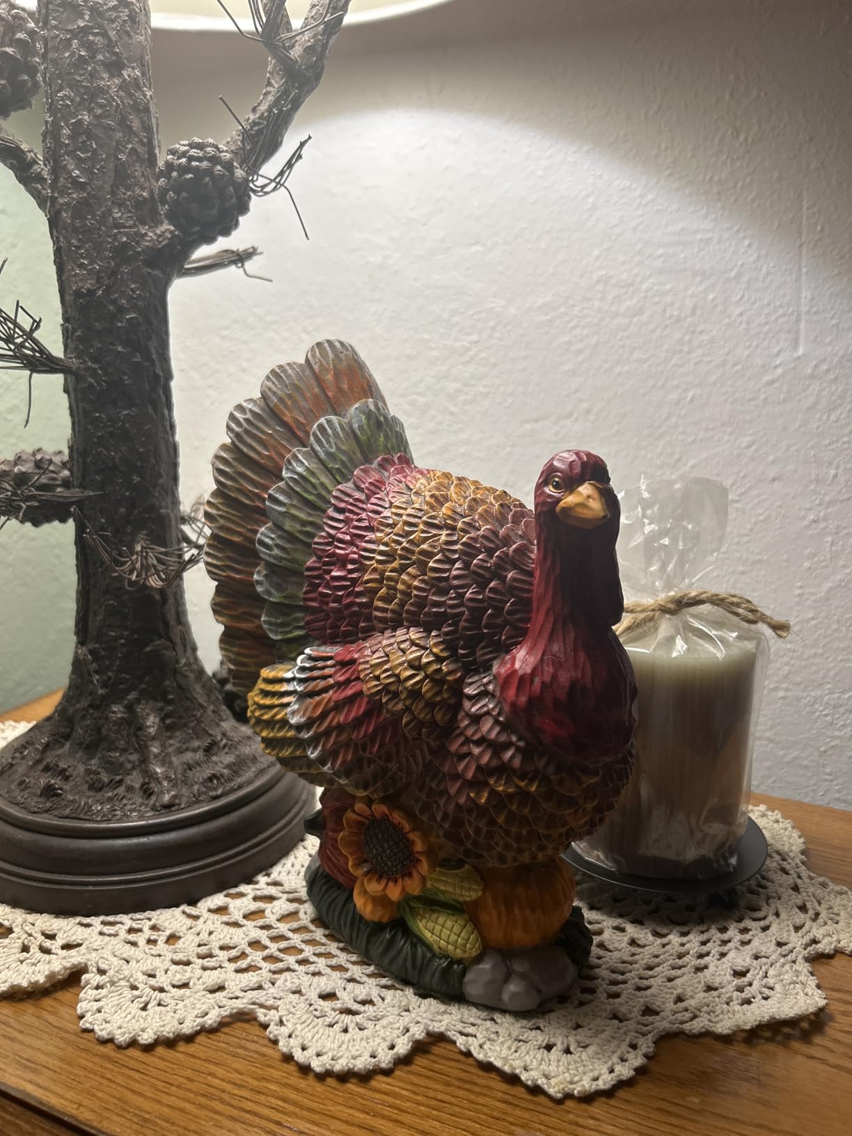 winemana Thanksgiving Turkey Decorations Indoor Resin Figurines Table Decor with Pumpkins & Corn customer photo 1